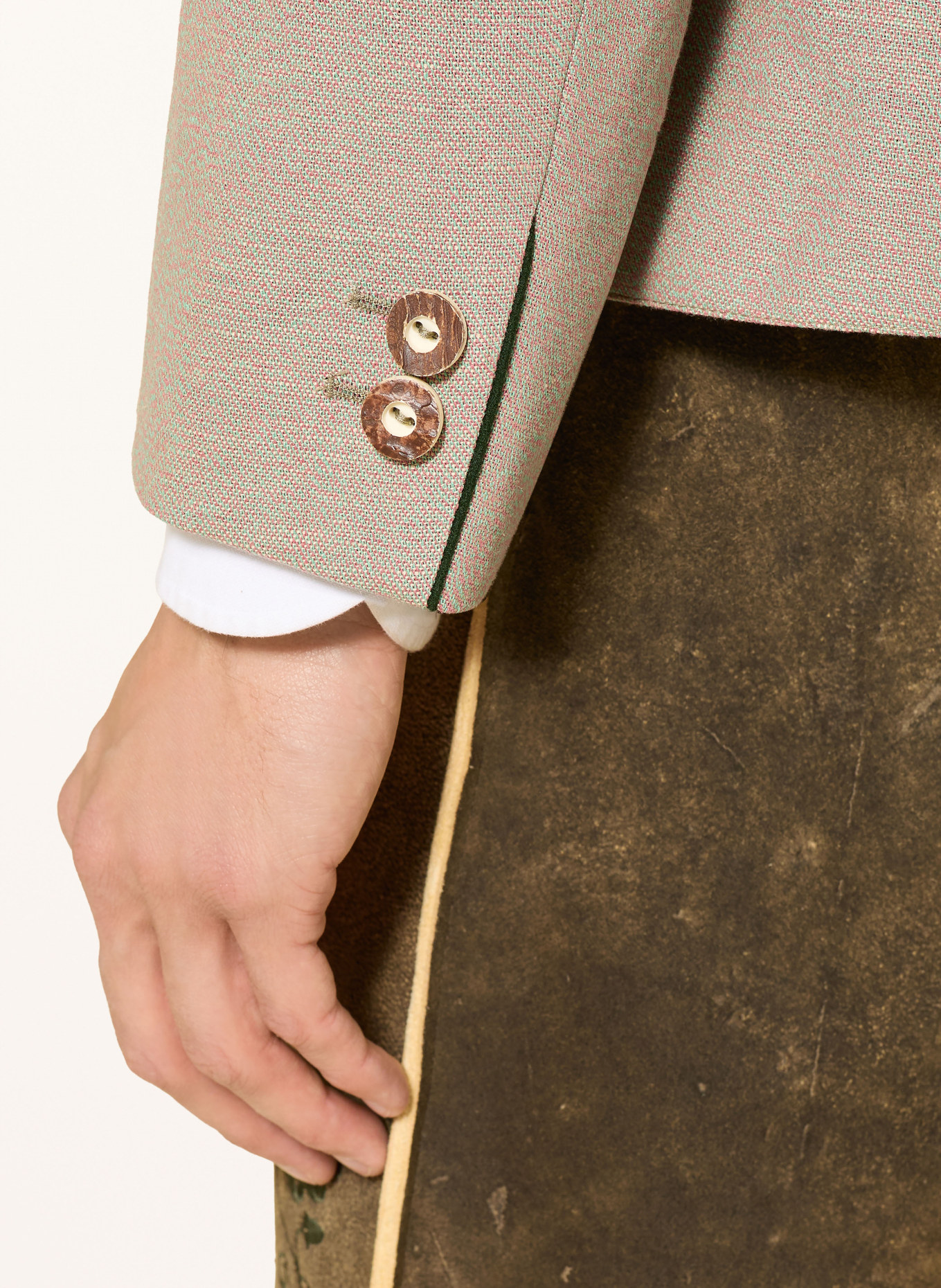 Johann & Johanna Veste avec cordons: MARRON CLAIR / ROSE / GROEN