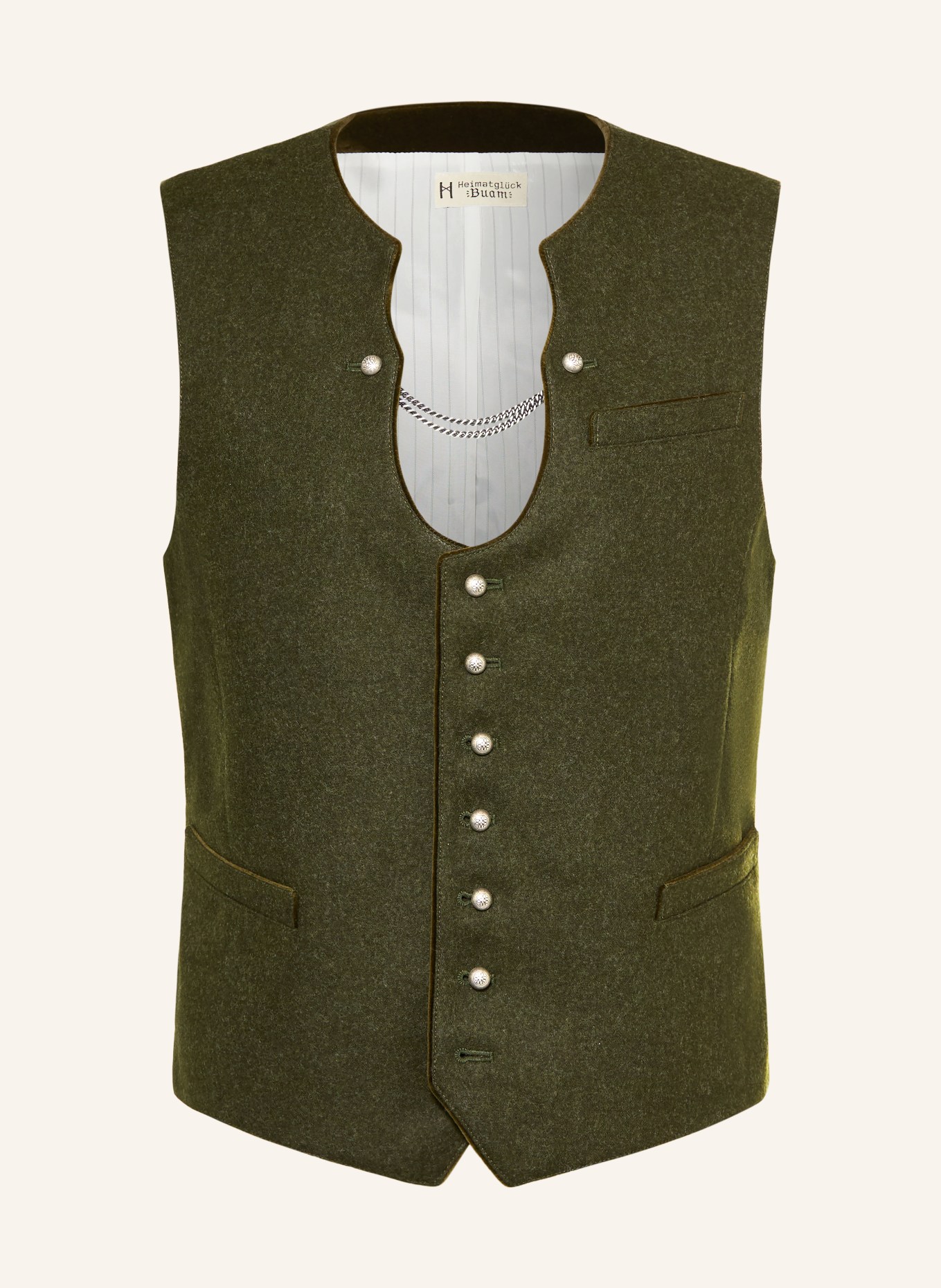 Heimatglück Tracht ADRIAN traditional vest: OLIVE