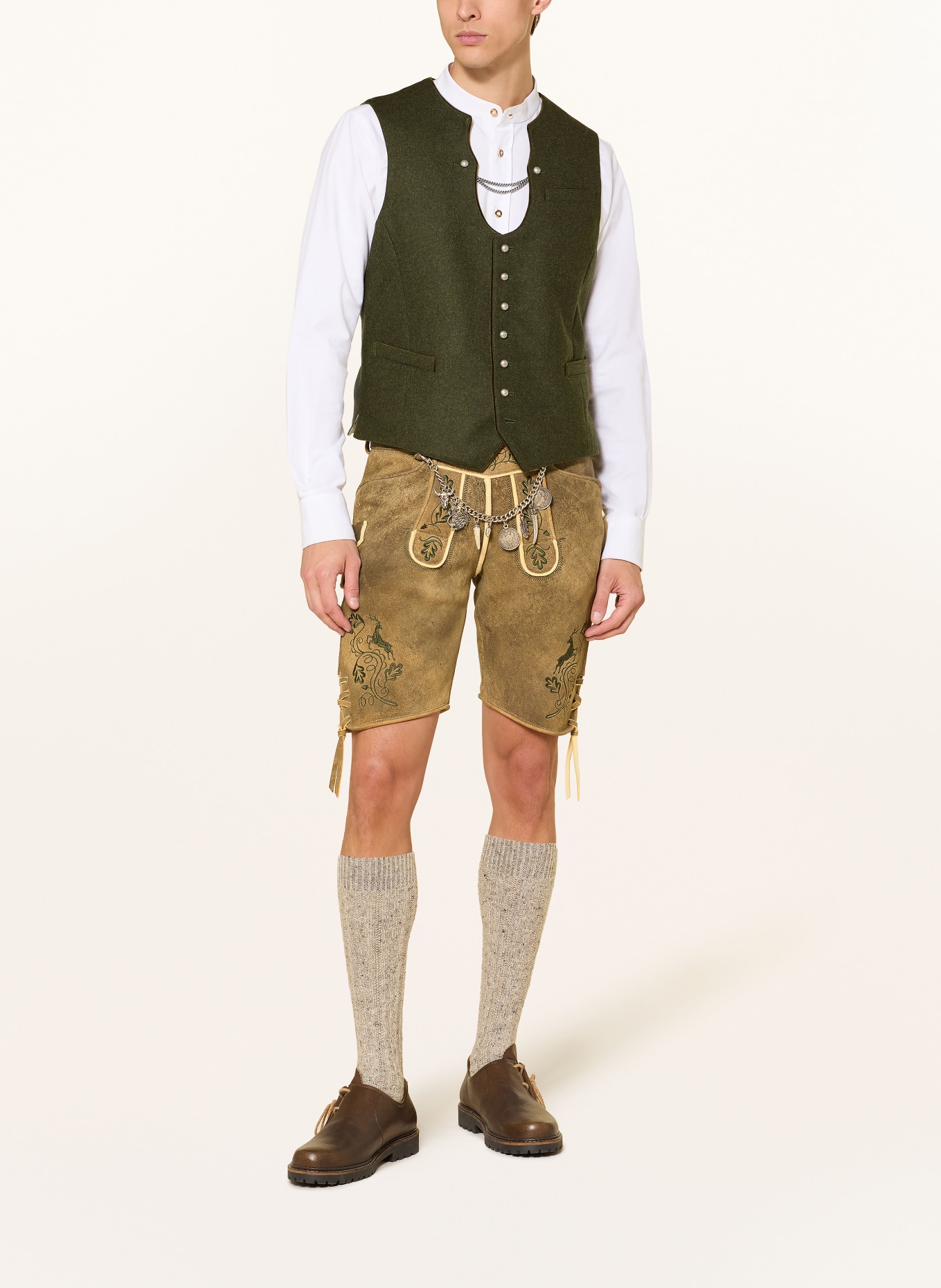 Heimatglück Tracht ADRIAN traditional vest: OLIVE
