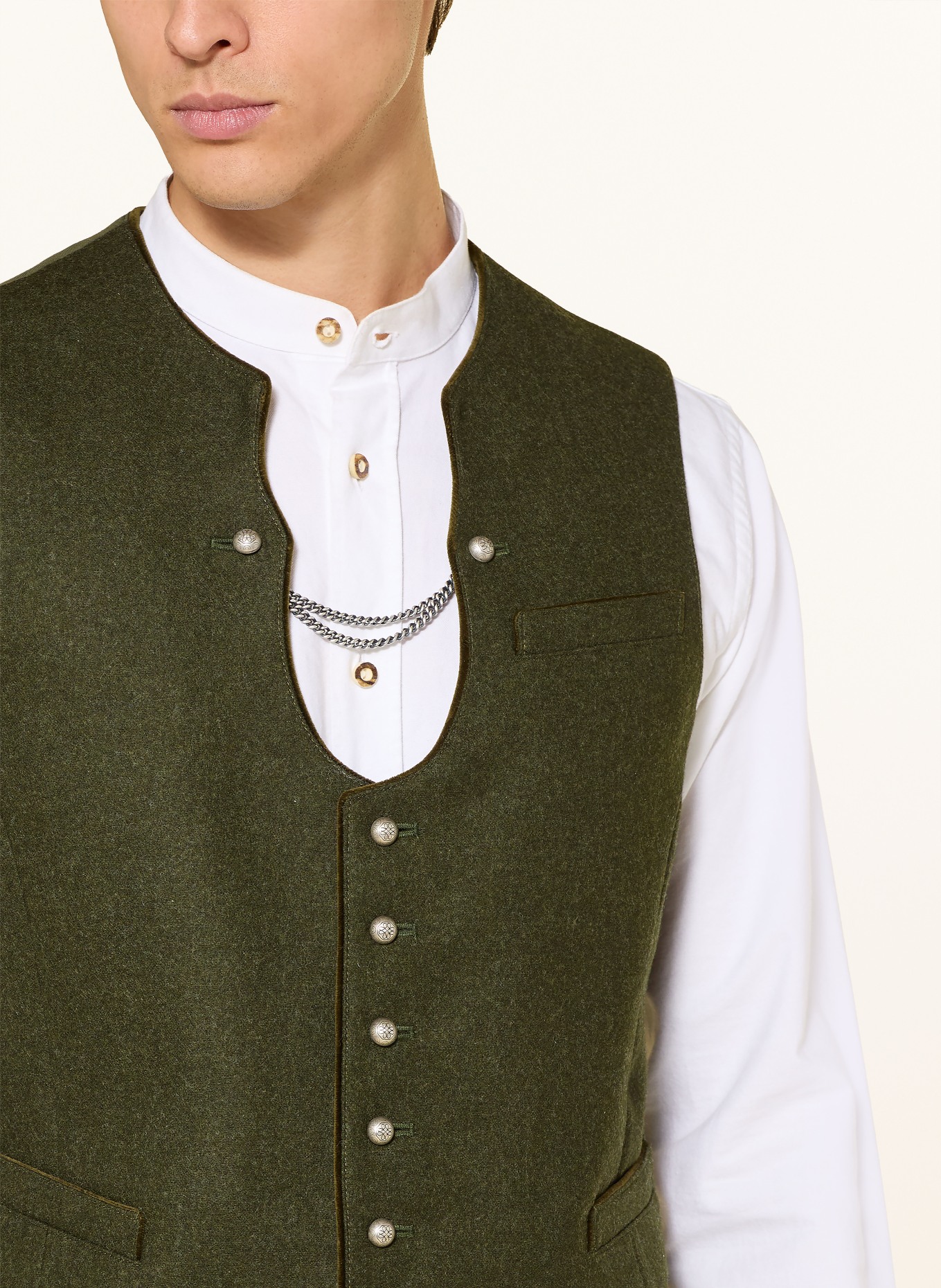 Heimatglück Tracht ADRIAN traditional vest: OLIVE
