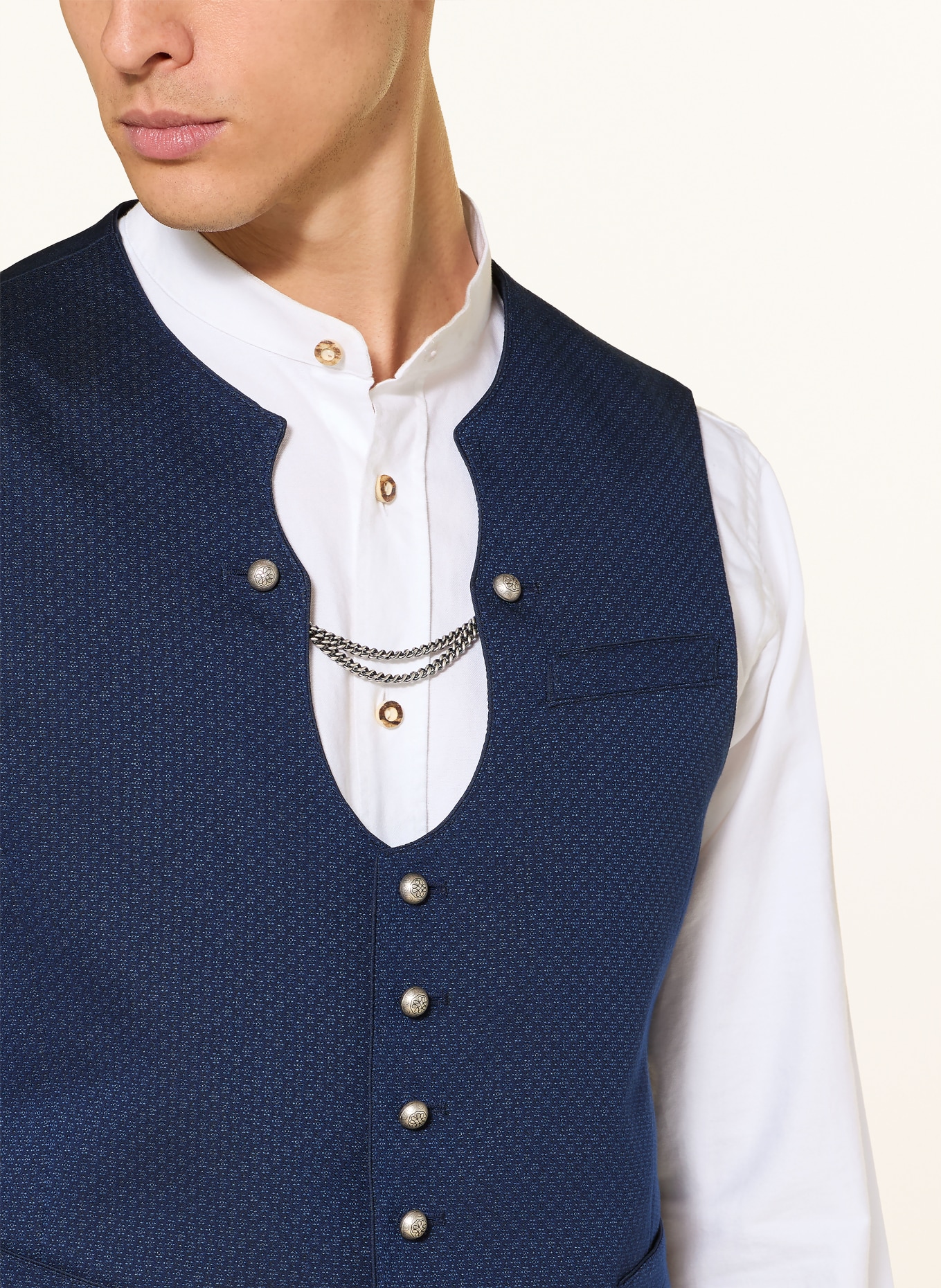 Heimatglück Tracht Traditional vest WILLI: DARK BLUE