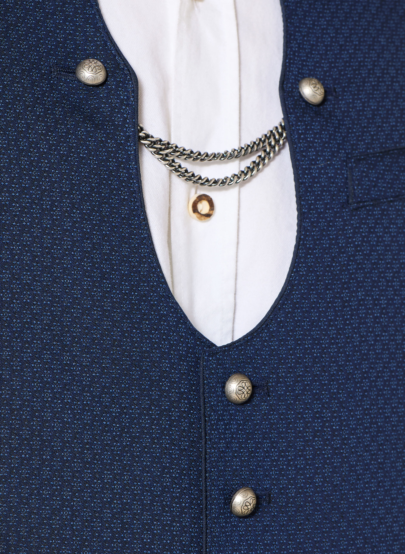 Heimatglück Tracht Traditional vest WILLI: DARK BLUE