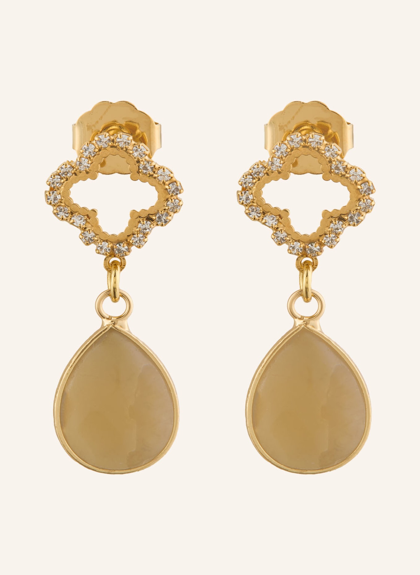 Seenberg náušnice: SVĚTLE HNĚDÁ / ZLATÁ / BÍLÁ