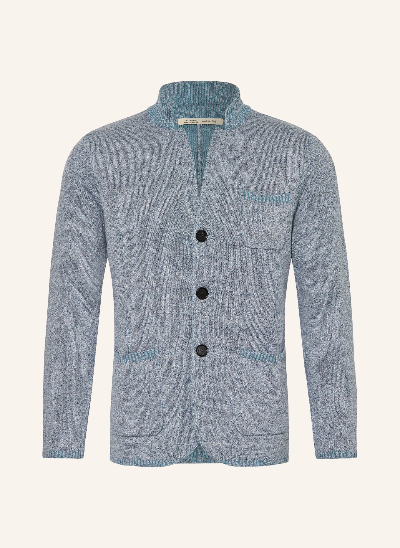 MAURIZIO  BALDASSARI Pletená vesta VANISE s lnem: MODRÁ