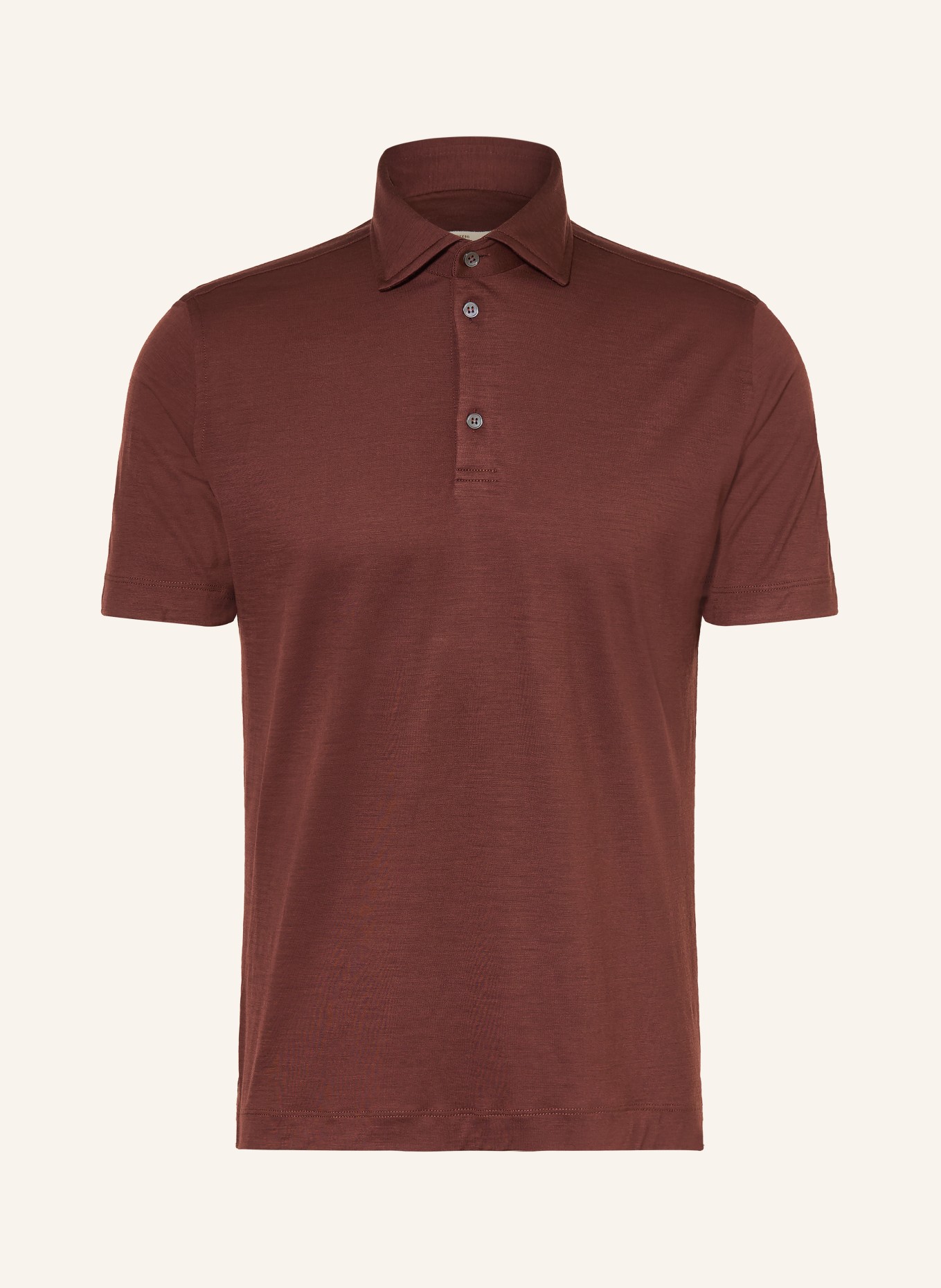 MAURIZIO  BALDASSARI Jersey-Poloshirt aus Merinowolle: BRAUN