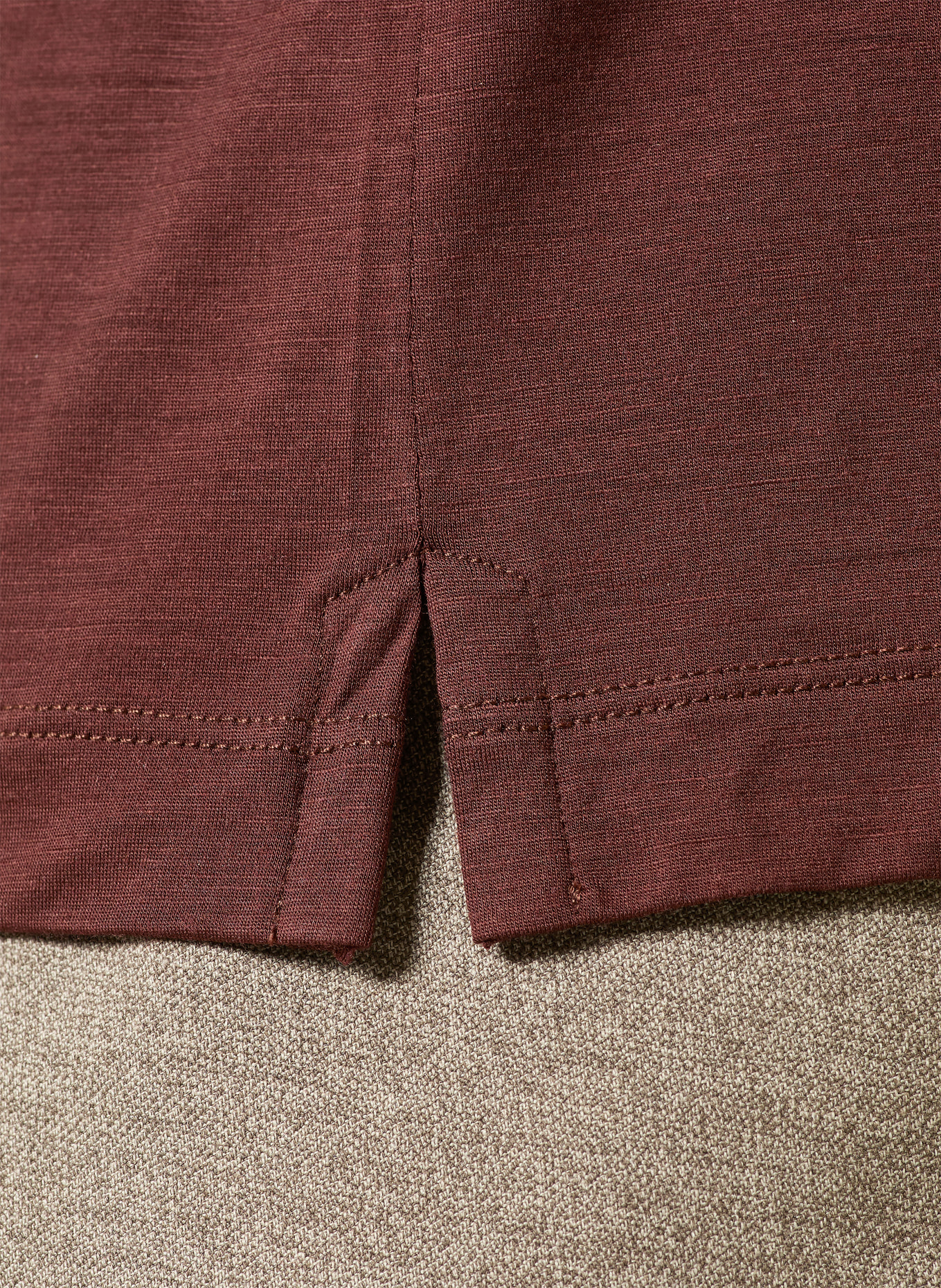 MAURIZIO  BALDASSARI Jersey-Poloshirt aus Merinowolle: BRAUN