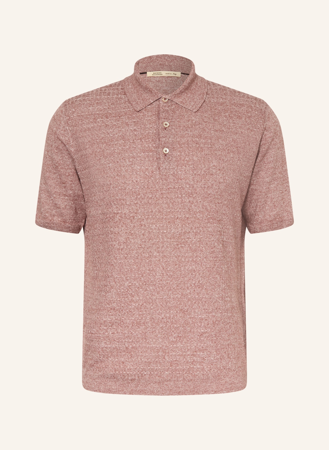 MAURIZIO  BALDASSARI Gebreid poloshirt: DONKERROOD