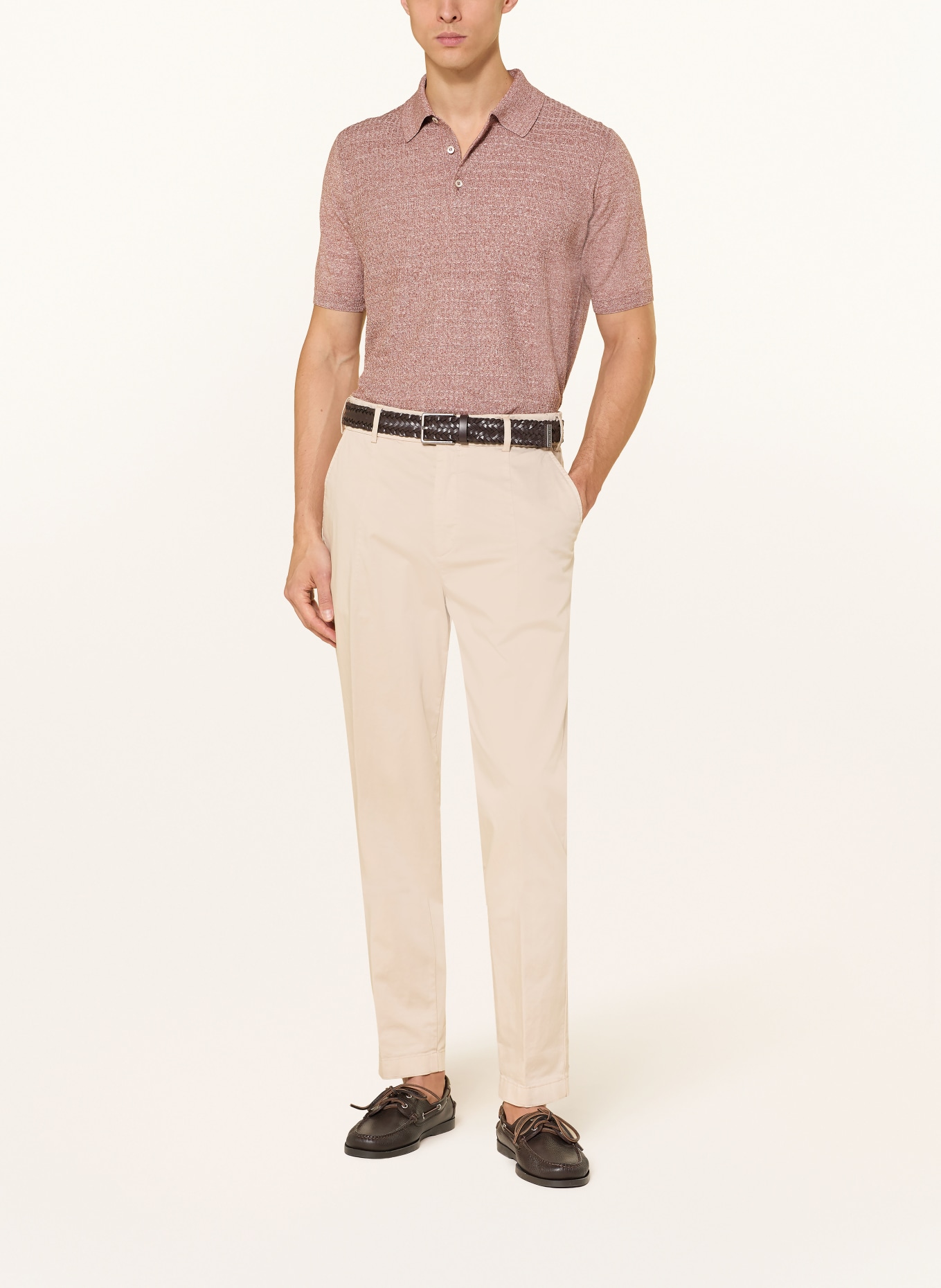 MAURIZIO  BALDASSARI Gebreid poloshirt: DONKERROOD