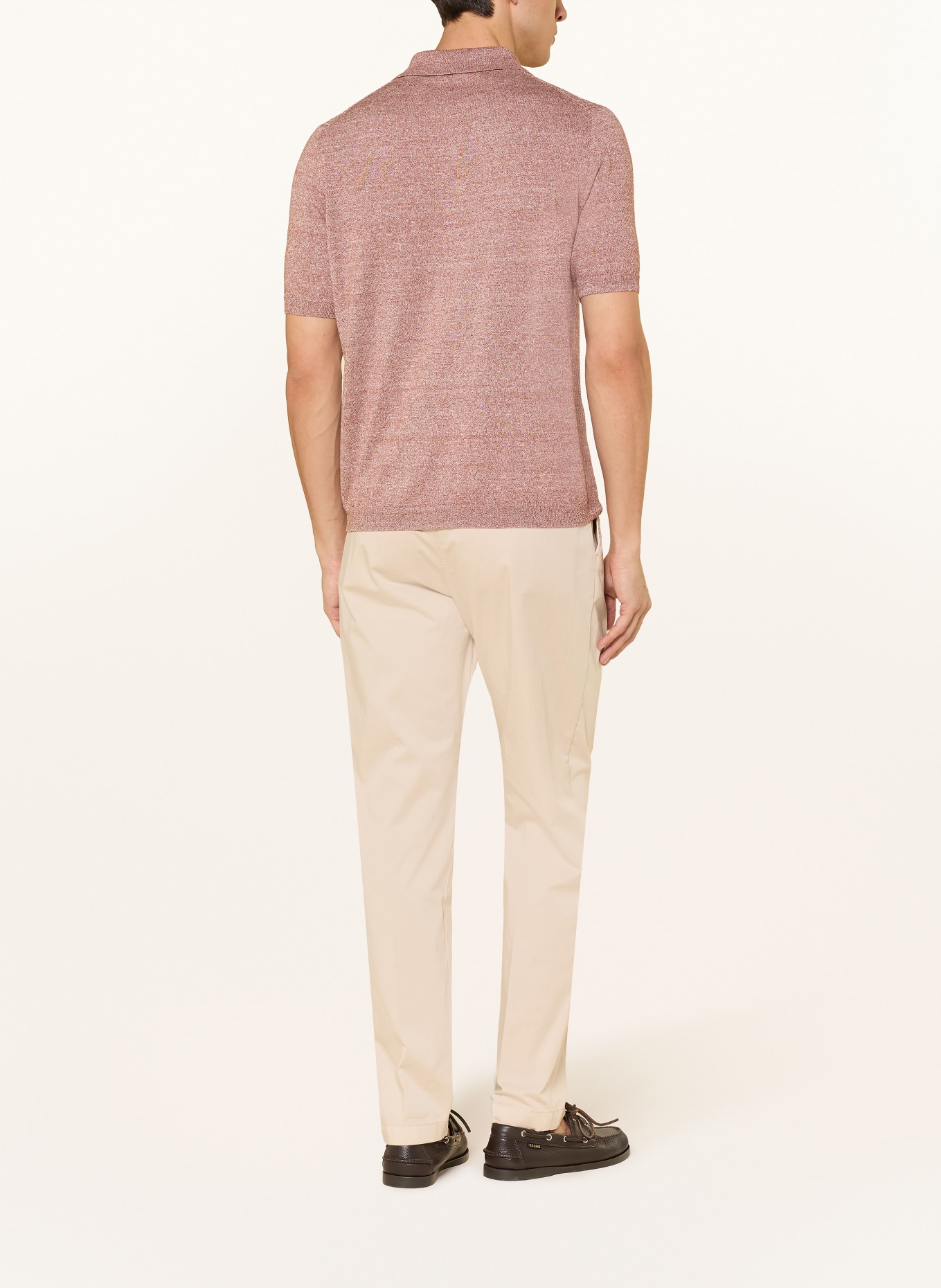 MAURIZIO  BALDASSARI Gebreid poloshirt: DONKERROOD