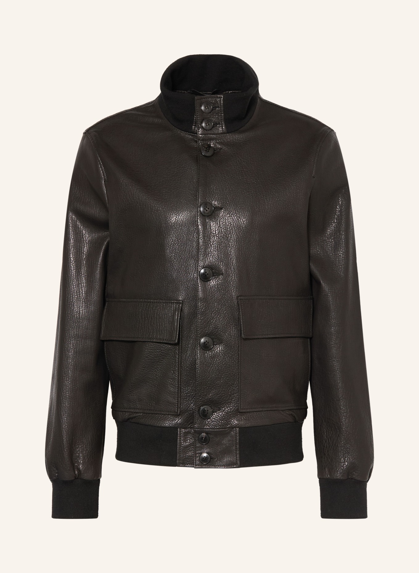 manzoni 24 leather jacket: BLACK