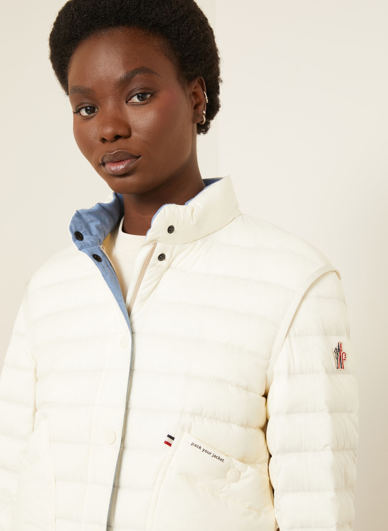 MONCLER GRENOBLE Lightweight down jacket MADULAINS: CREAM