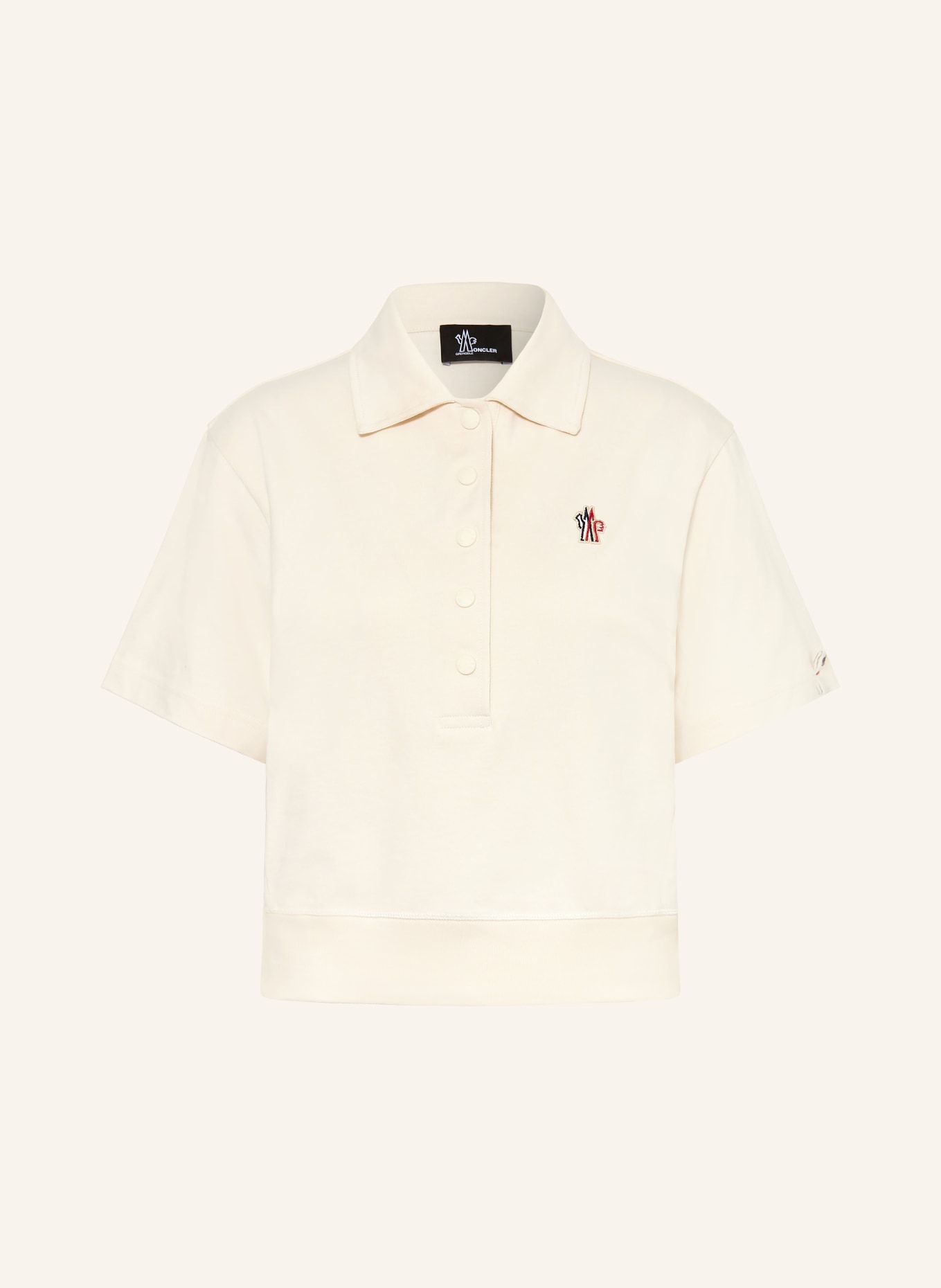 MONCLER GRENOBLE Jerseyové polo tričko: KRÉMOVÁ