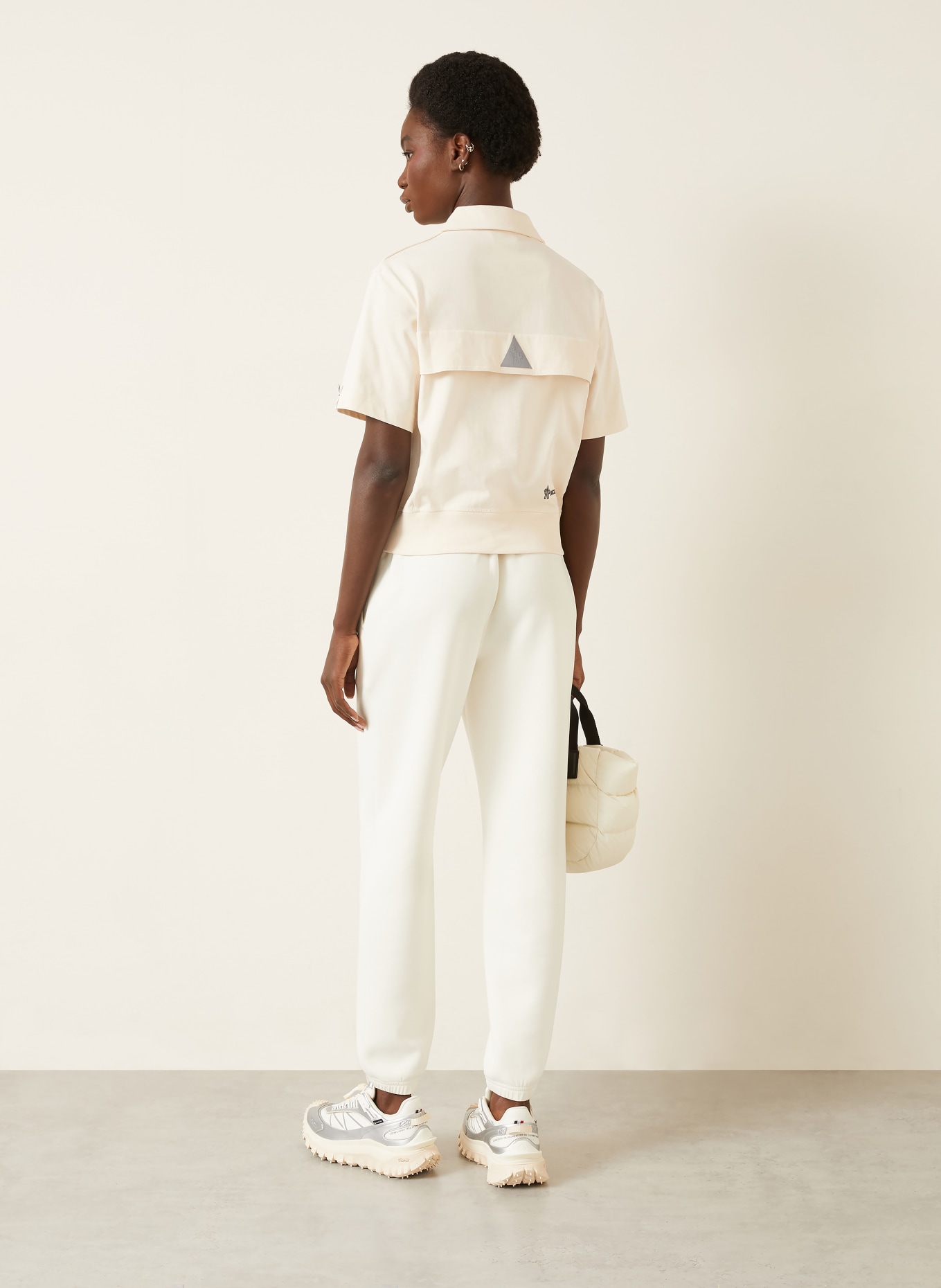 MONCLER GRENOBLE Jerseyové polo tričko: KRÉMOVÁ