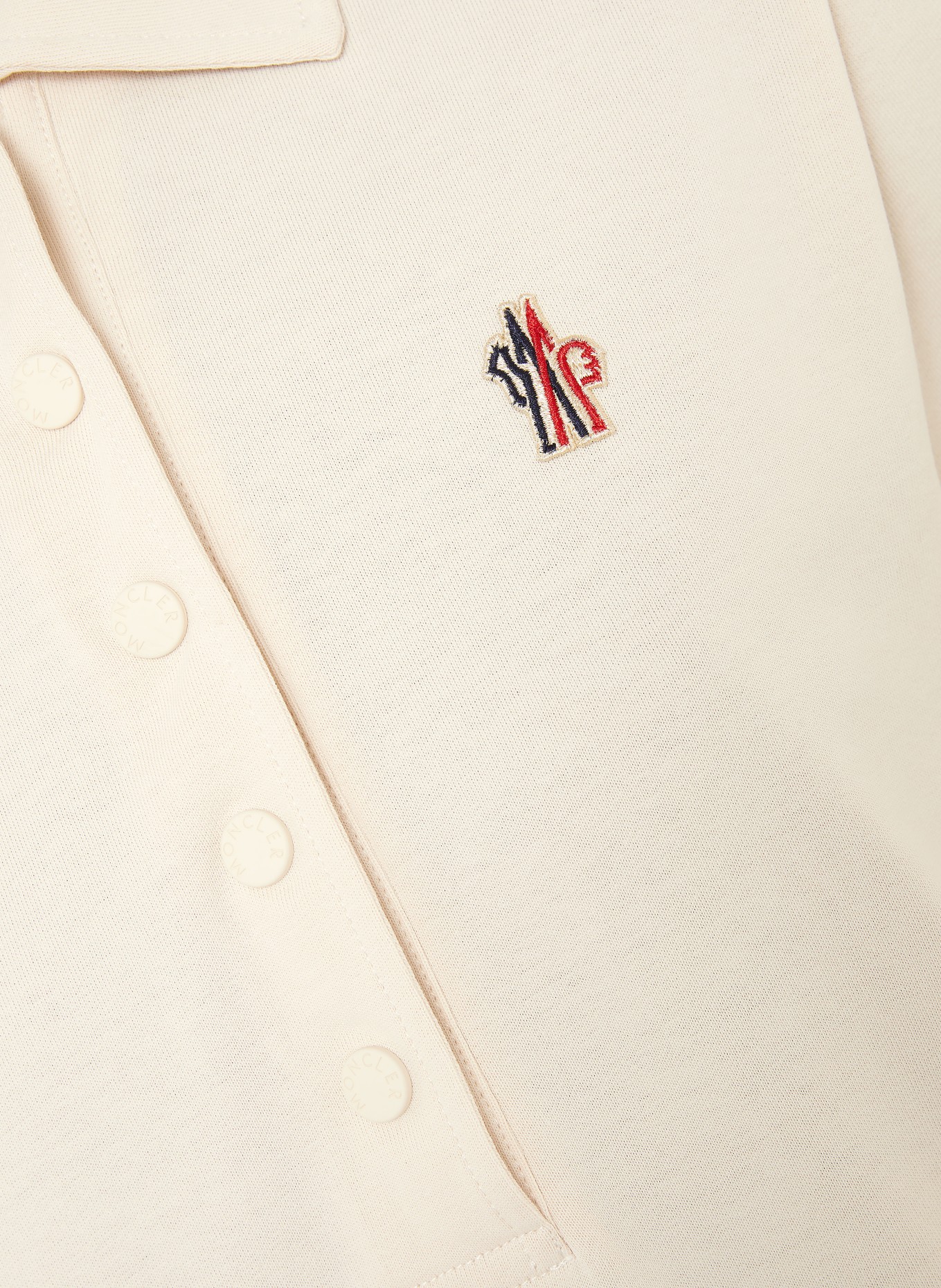 MONCLER GRENOBLE Jerseyové polo tričko: KRÉMOVÁ