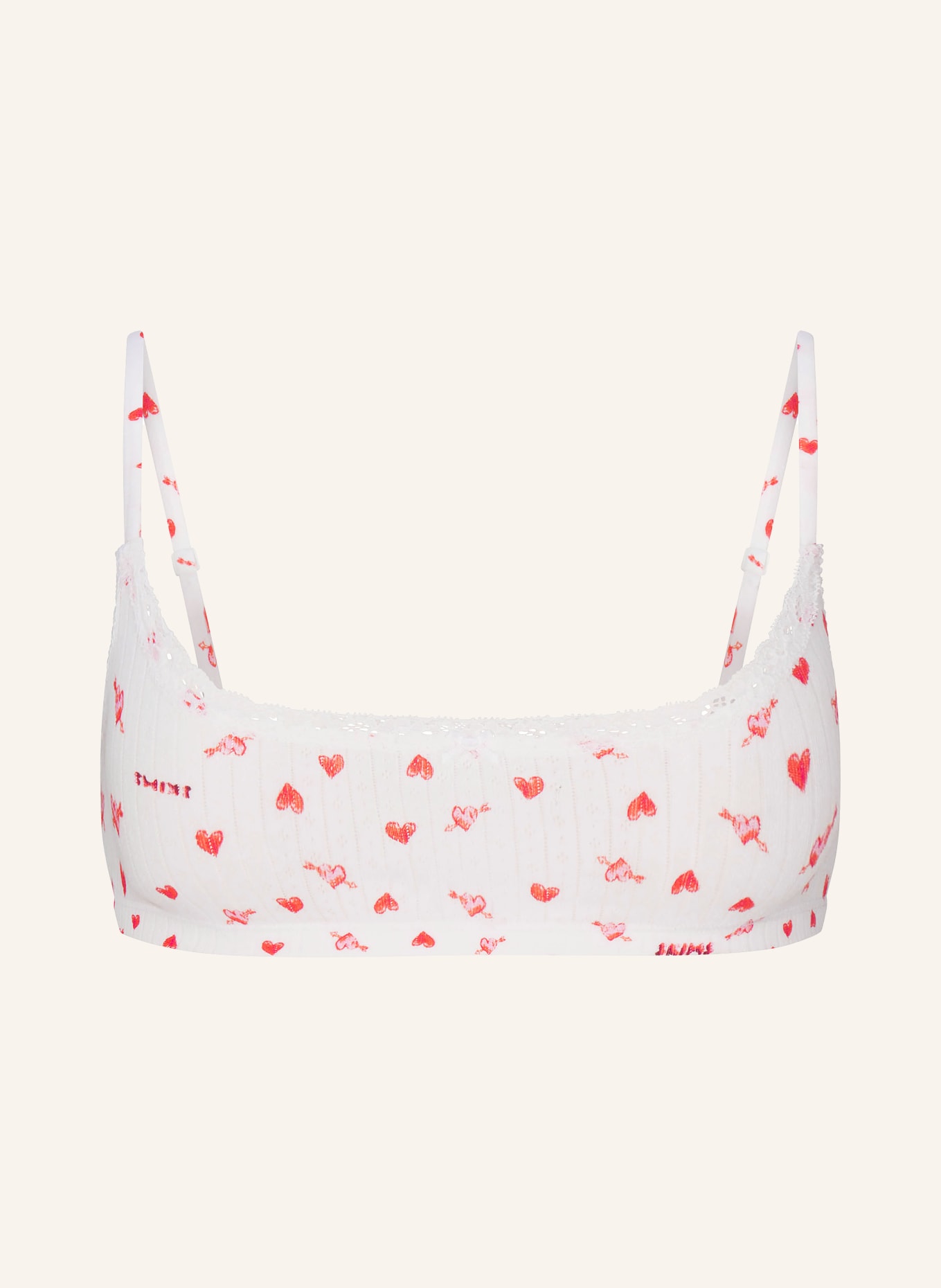 SKIMS Bustier LIGHTWEIGHT COTTON: SNOW ARROWED HEARTS