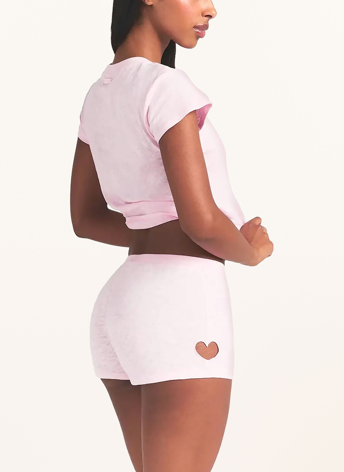 SKIMS Lounge shorts WORN IN JERSEY: BABY PINK