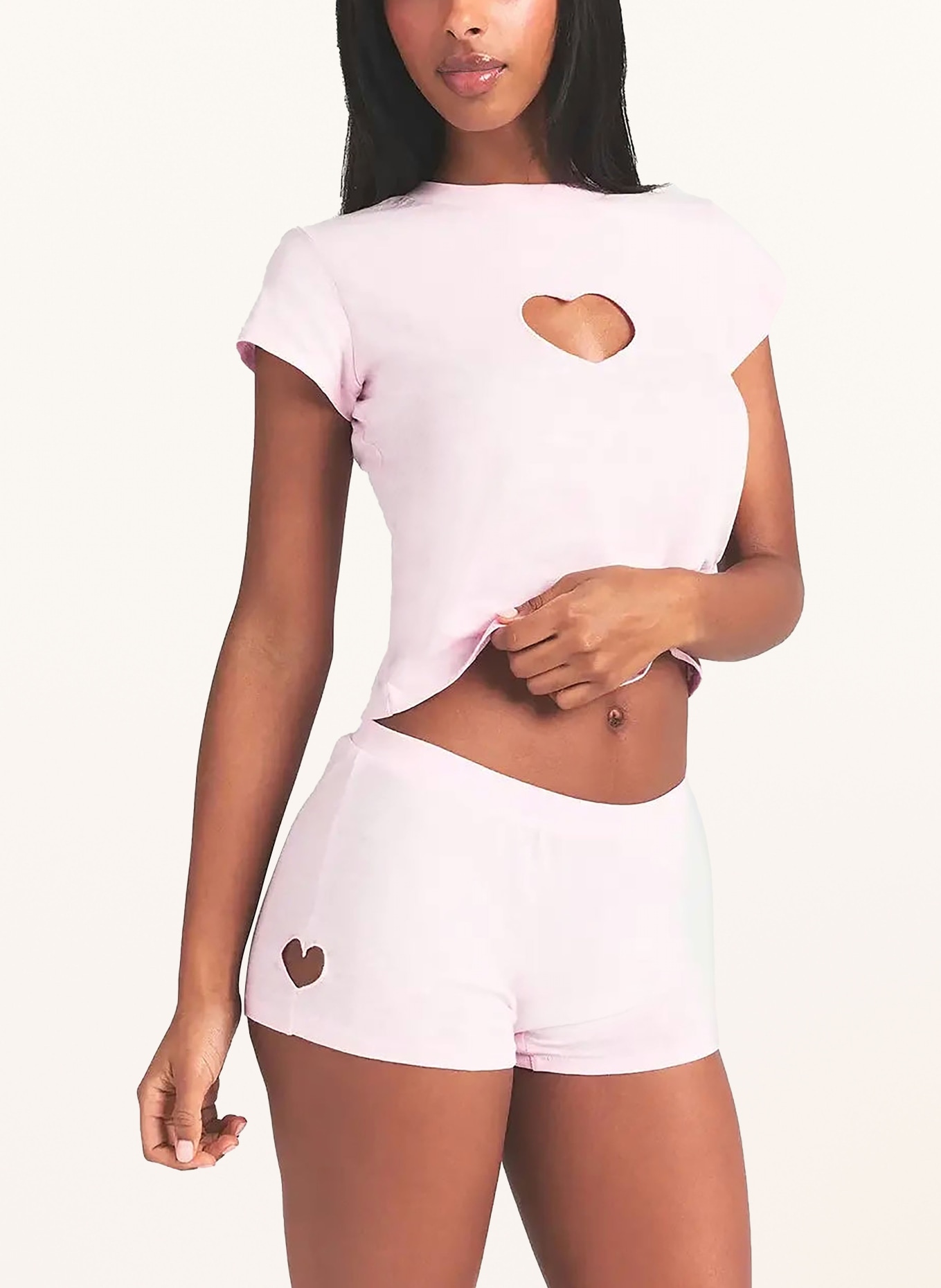 SKIMS Lounge shorts WORN IN JERSEY: BABY PINK