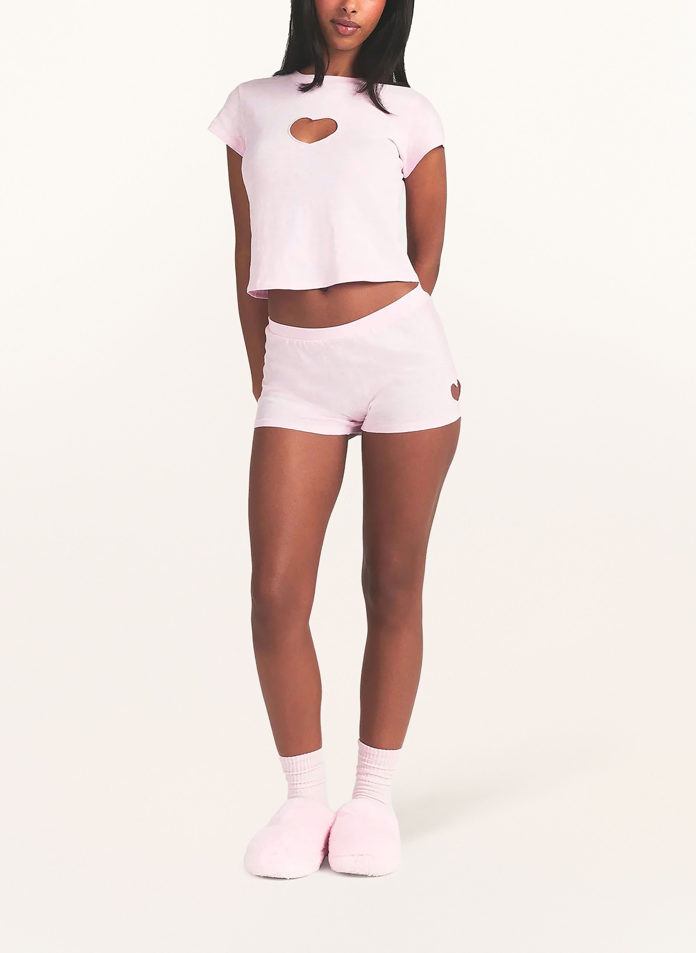 SKIMS Lounge shorts WORN IN JERSEY: BABY PINK