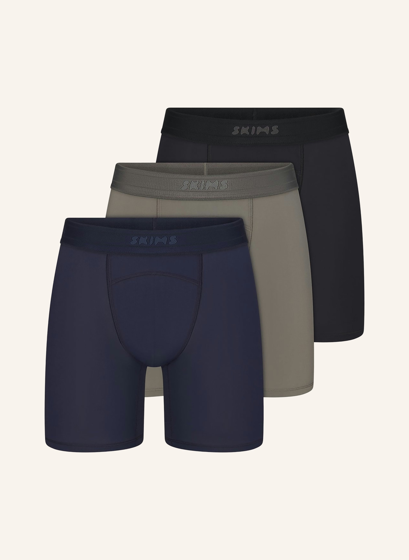 SKIMS 3er-Pack Boxershorts SKIMS FLEXS: NAVY GUNMETAL MULTI