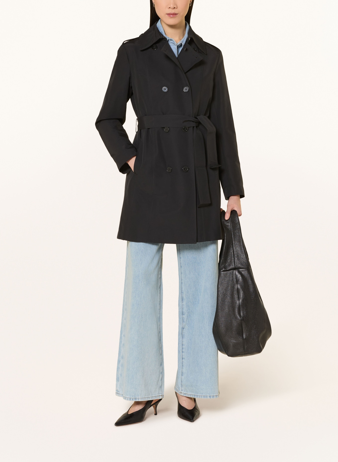 MAX & Co. Trenchcoat MILO: ČERNÁ