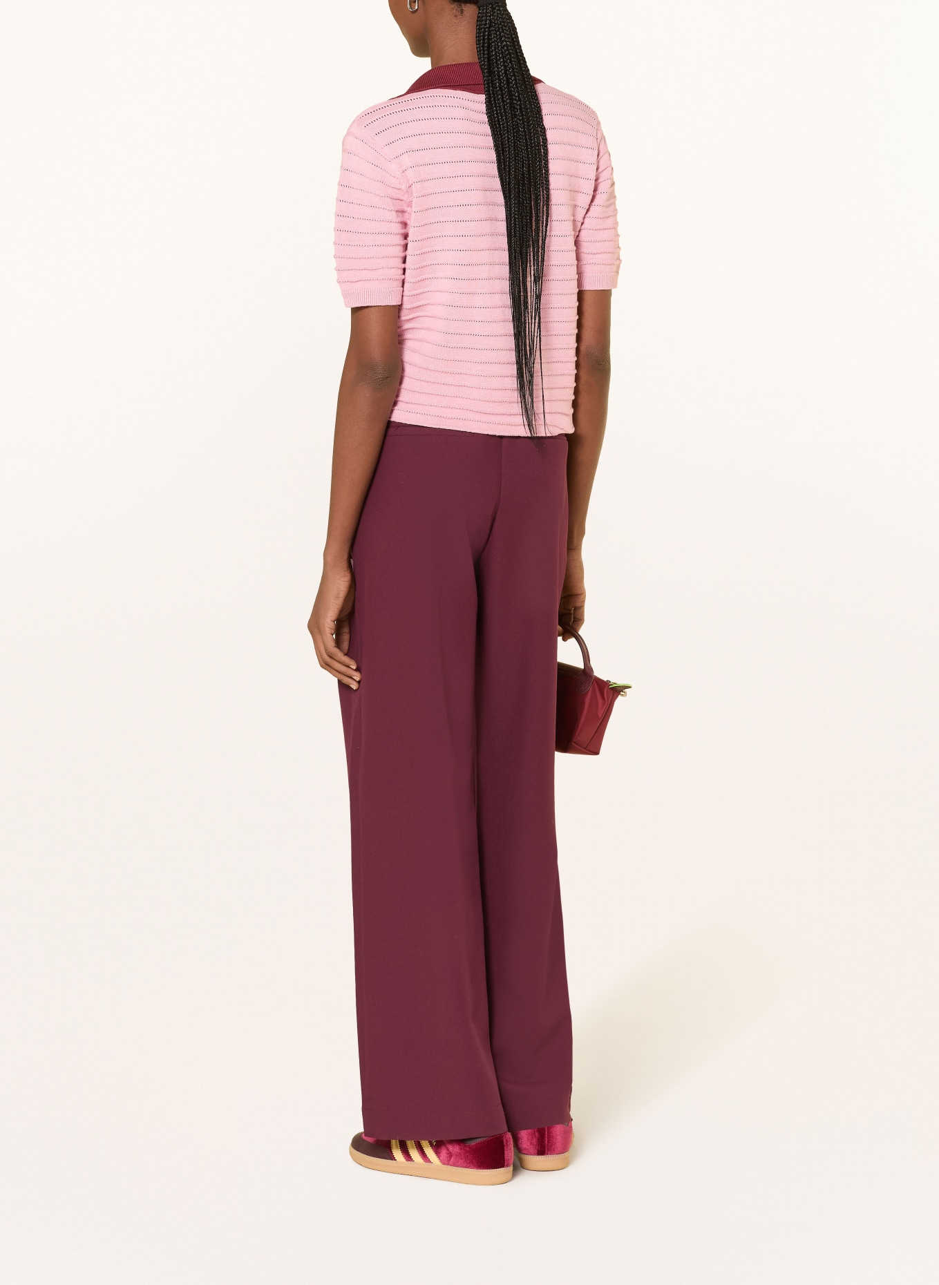 VARLEY Strick-Poloshirt WREN: ROSA / DUNKELROT