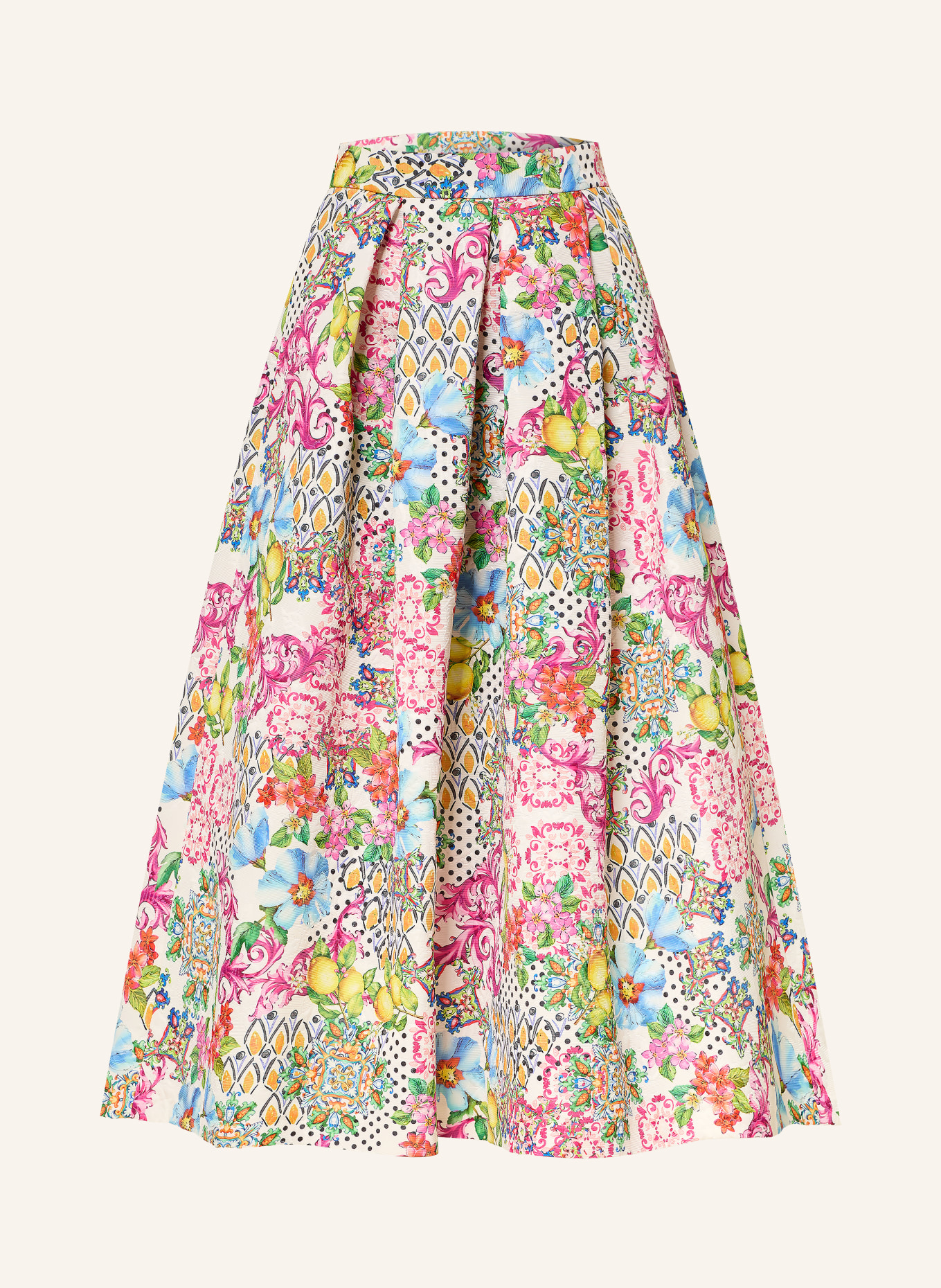 LUNATICA MILANO jacquard skirt: PINK / GREEN / BLUE