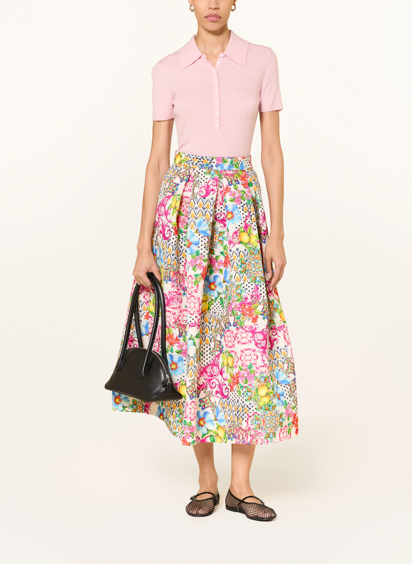 LUNATICA MILANO jacquard skirt: PINK / GREEN / BLUE