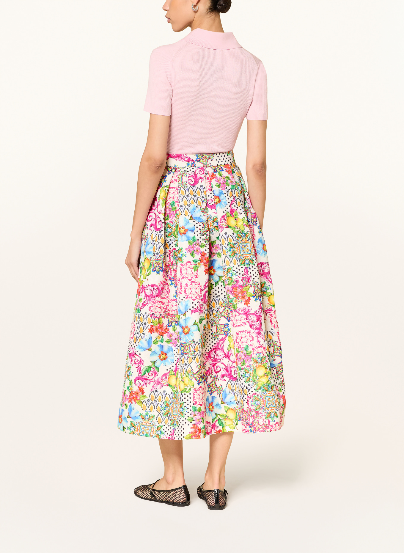 LUNATICA MILANO jacquard skirt: PINK / GREEN / BLUE