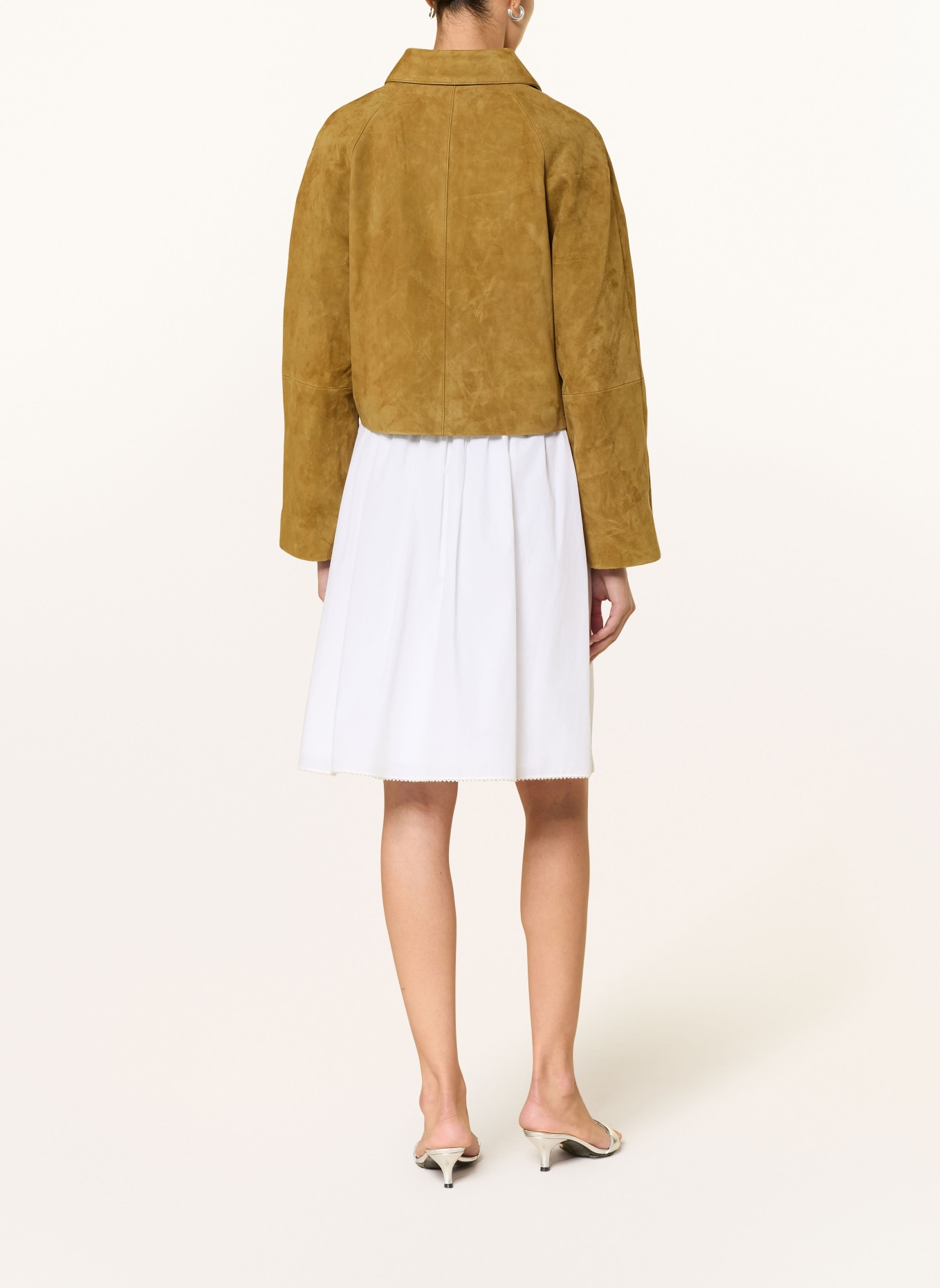 DOROTHEE SCHUMACHER SOFT TOUCH leather jacket: LIGHT BROWN