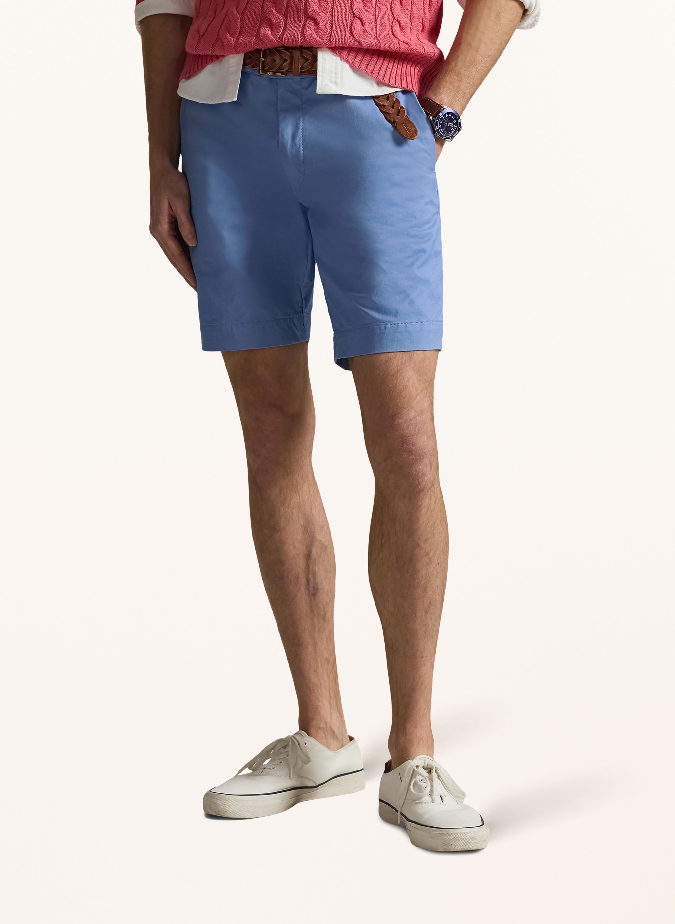 POLO RALPH LAUREN Šortky Slim Fit: TMAVĚ MODRÁ