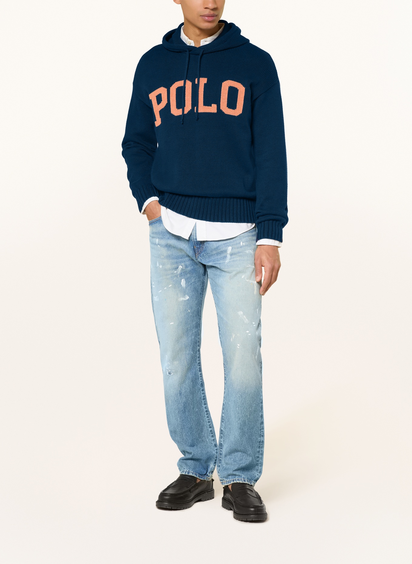 POLO RALPH LAUREN Strick-Hoodie: DUNKELBLAU