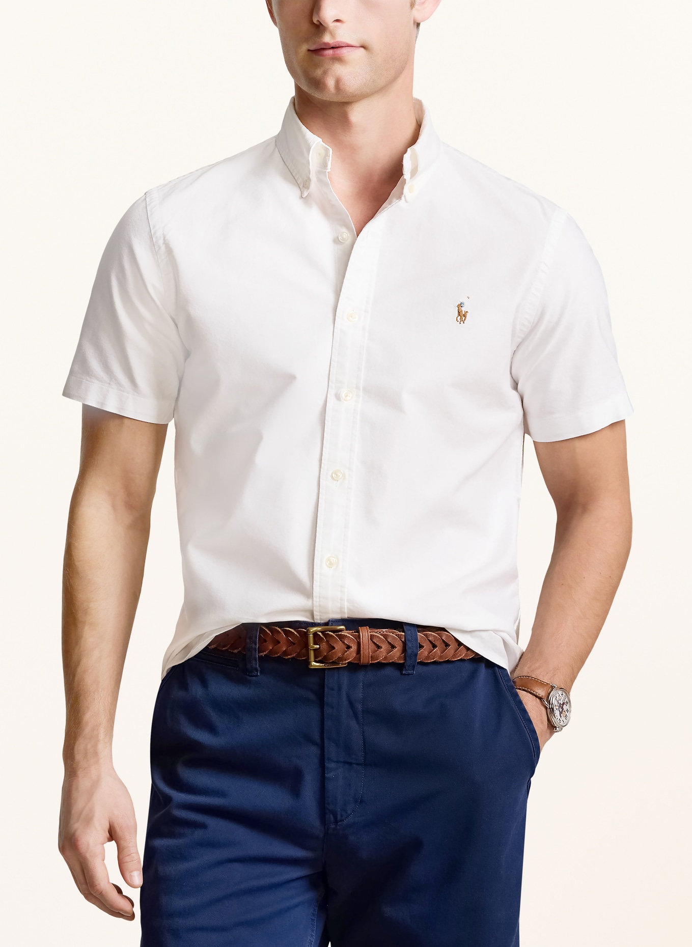 POLO RALPH LAUREN Koszula z krótkim rękawem Slim Fit: BIAŁY