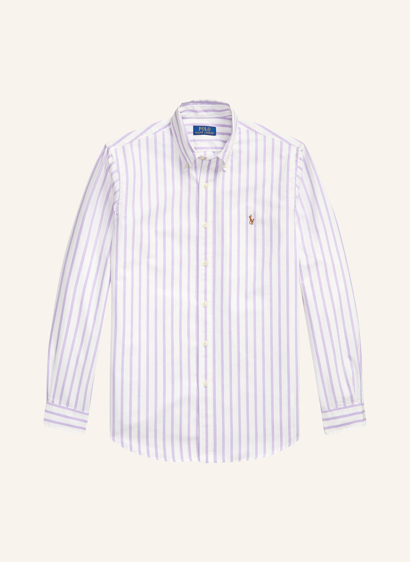 POLO RALPH LAUREN Oxfordhemd Custom Fit: WEISS / LILA
