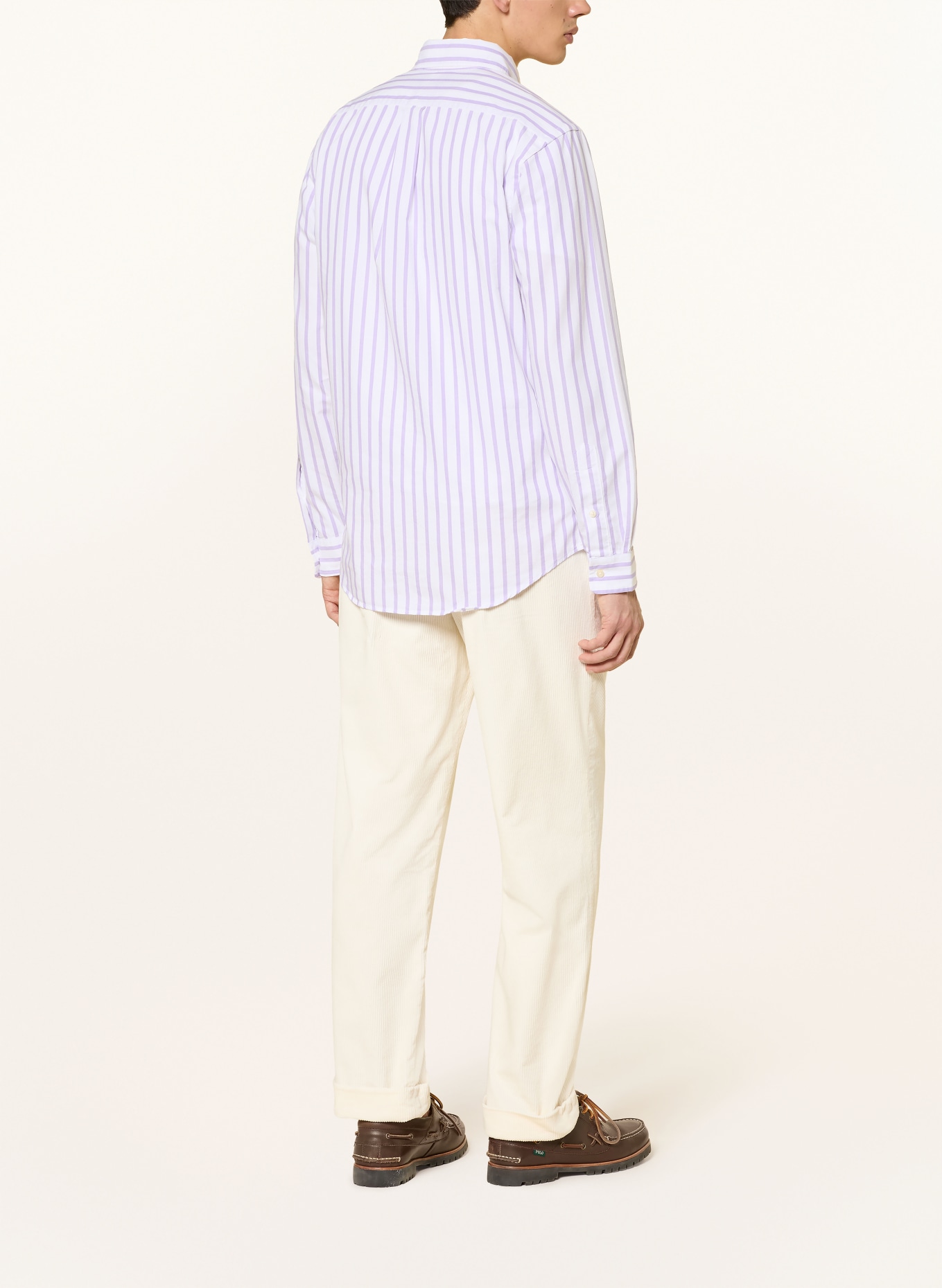 POLO RALPH LAUREN Oxfordhemd Custom Fit: WEISS / LILA