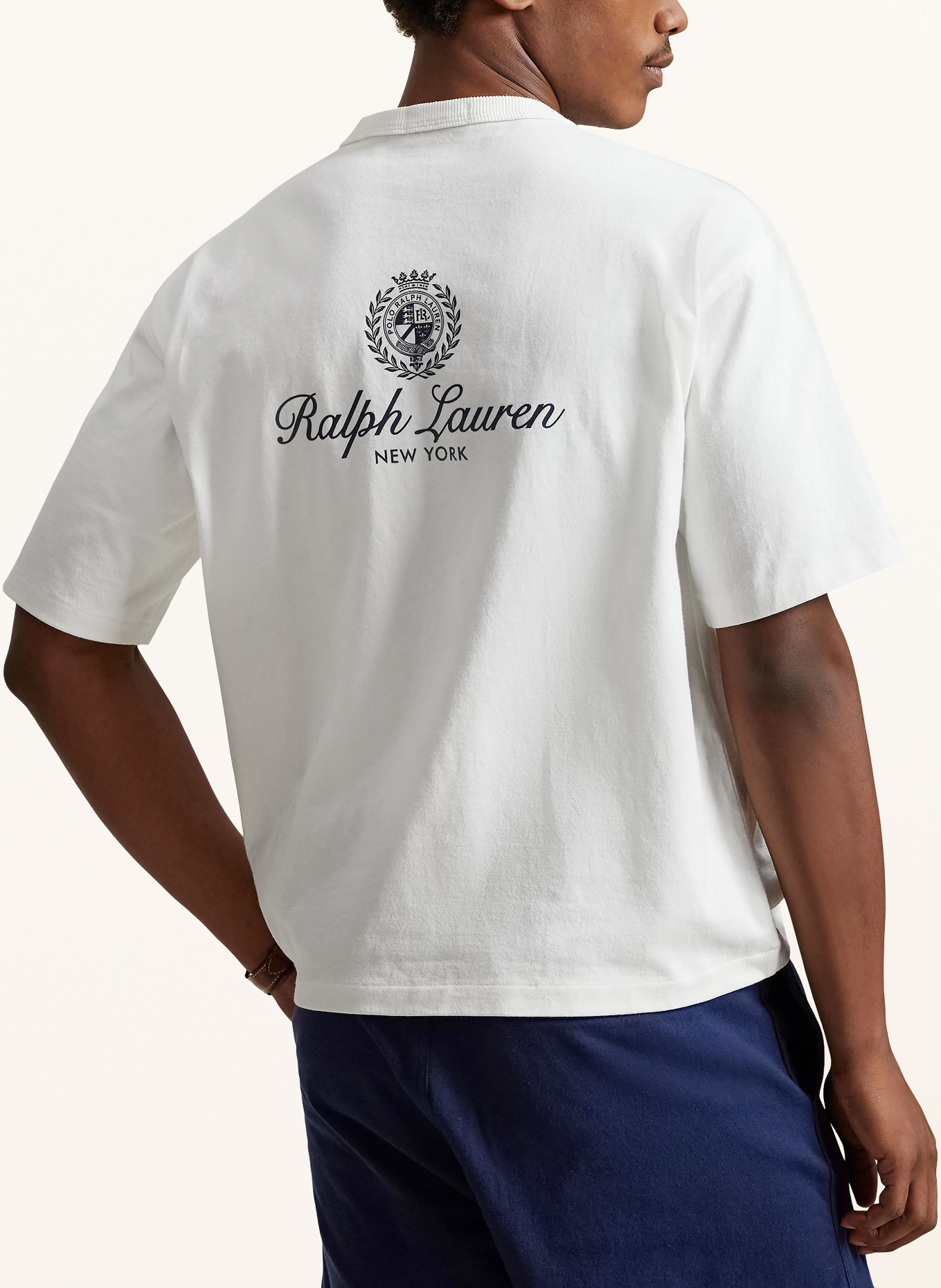 POLO RALPH LAUREN T-Shirt: WEISS / DUNKELBLAU