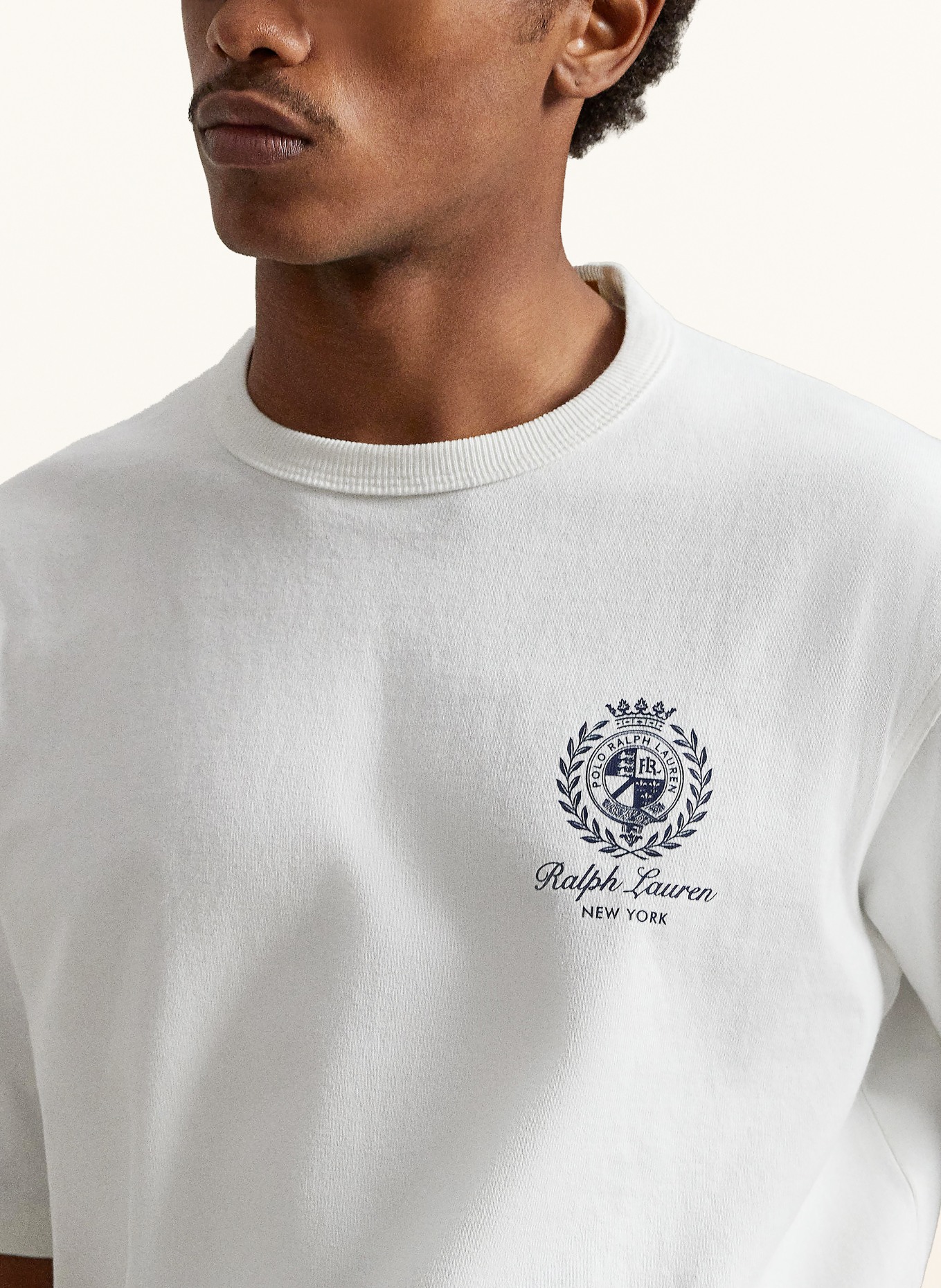 POLO RALPH LAUREN T-Shirt: WEISS / DUNKELBLAU