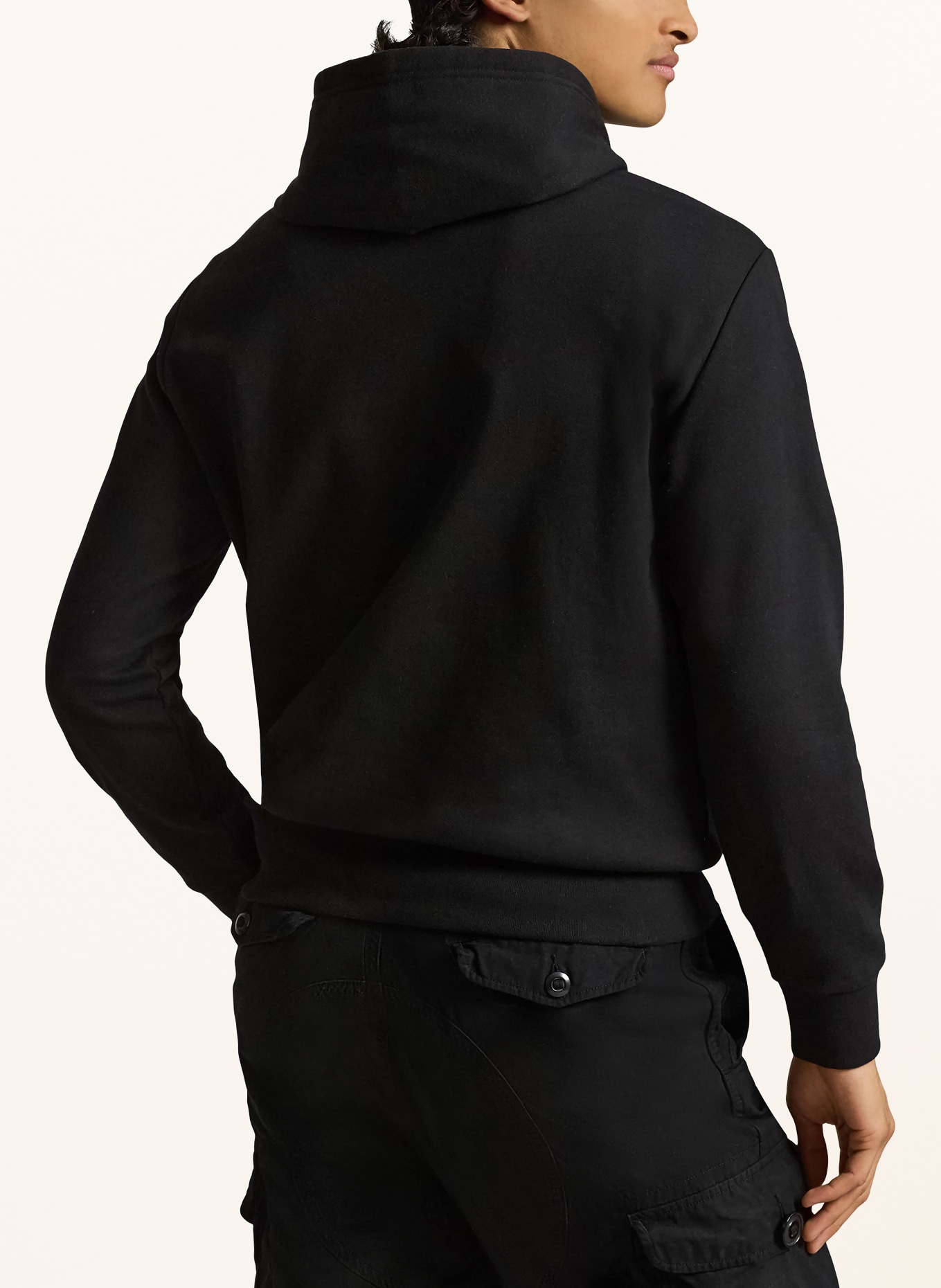 POLO RALPH LAUREN hoodie: BLACK / WHITE