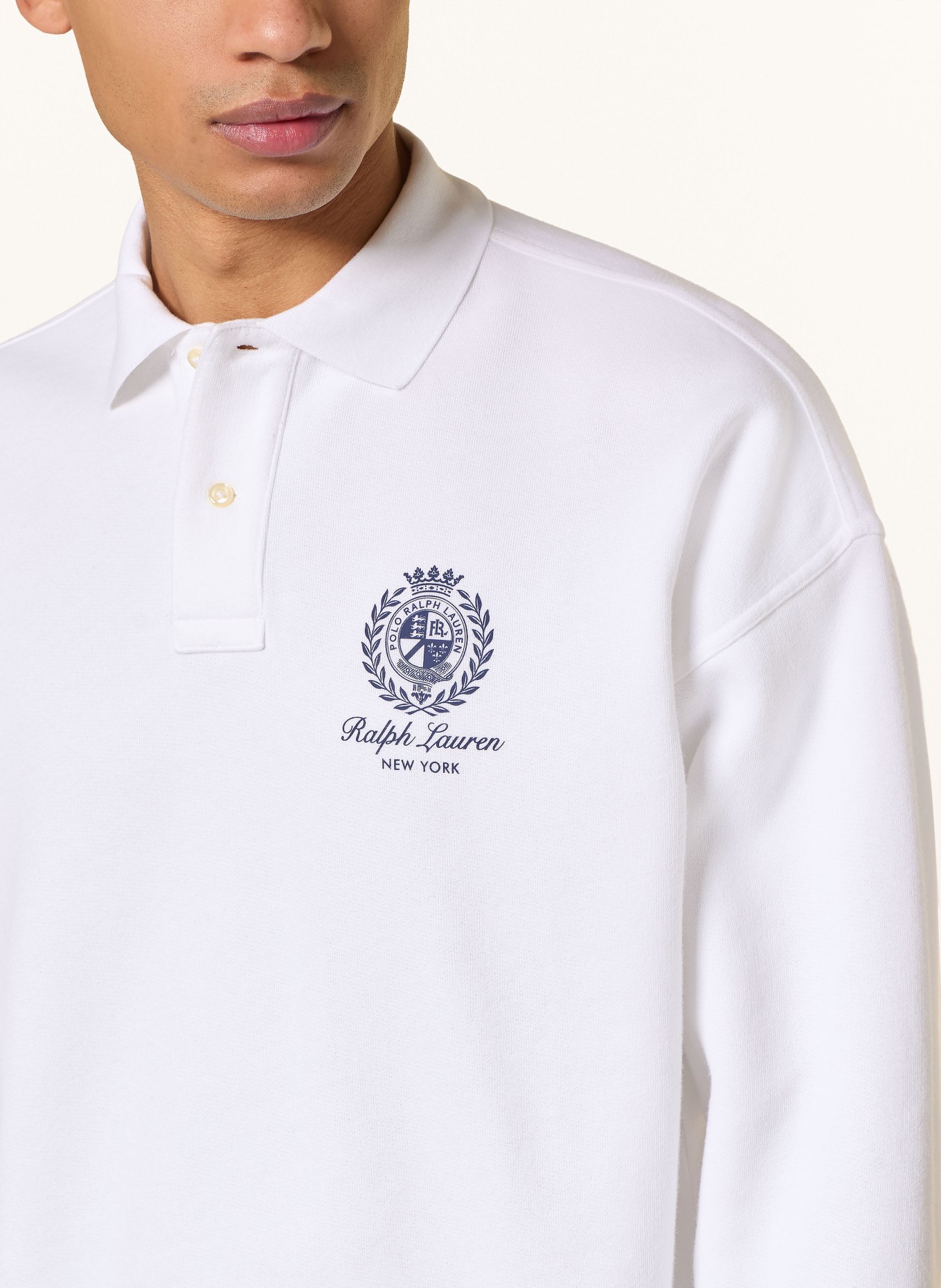 POLO RALPH LAUREN sweat polo shirt: WHITE