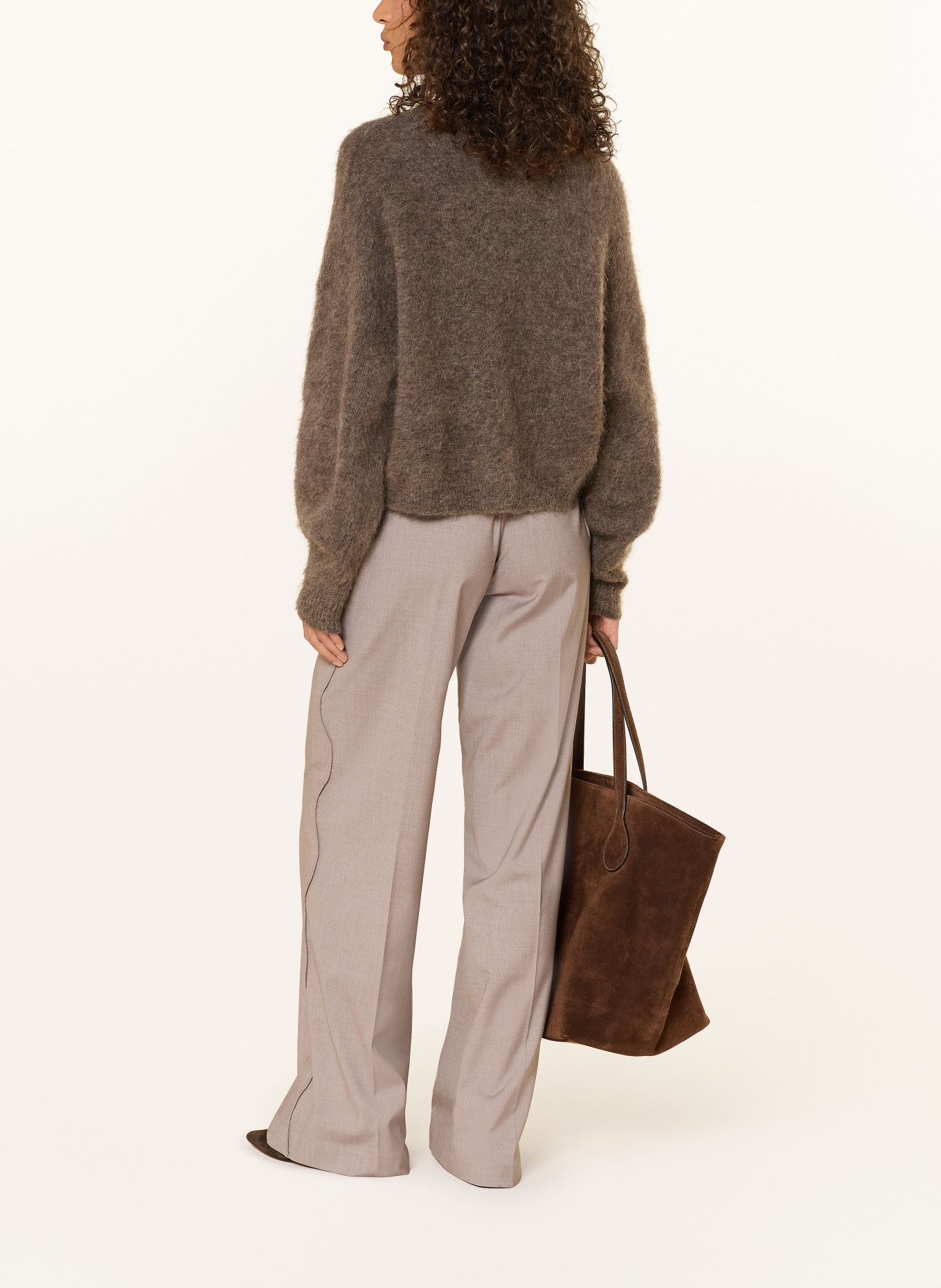 co'couture Kalhoty Marlene MATTYCC: ČERNOŠEDÁ