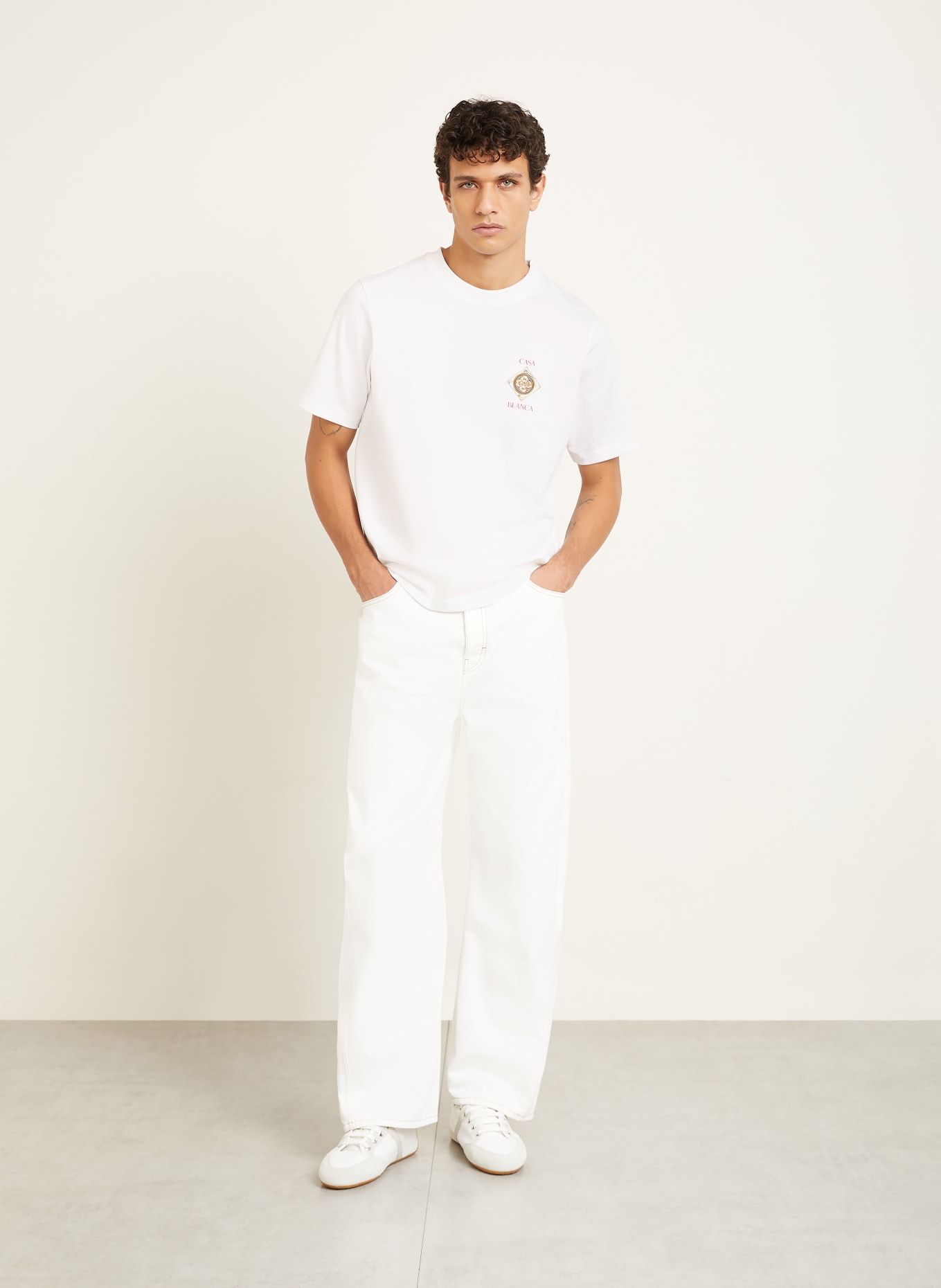 Casablanca T-Shirt PLAFOND ORNE DE MUSIQUE: WEISS / GOLD / ROT