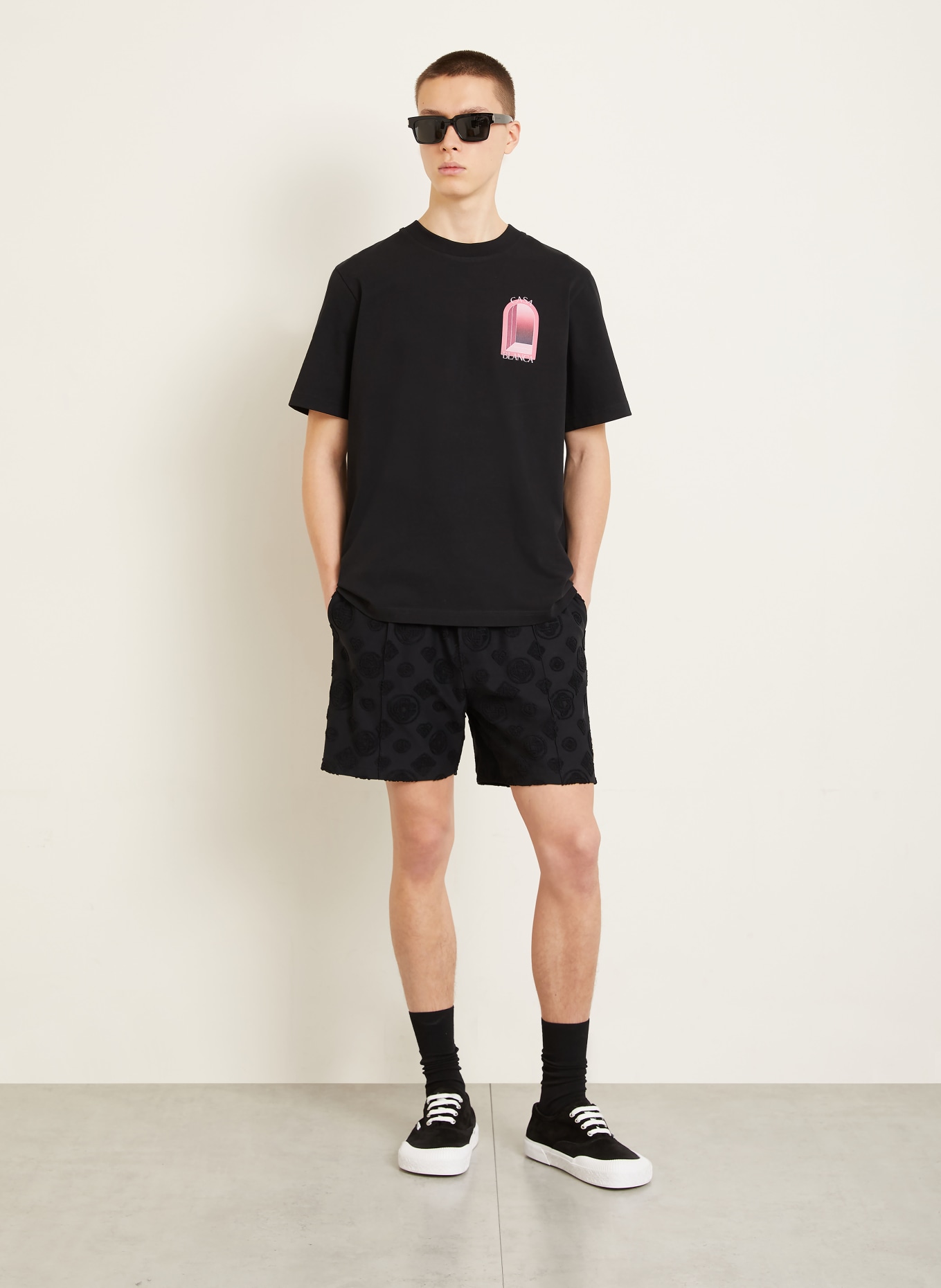 Casablanca T-Shirt ARCHES: SCHWARZ / ROSA / PINK