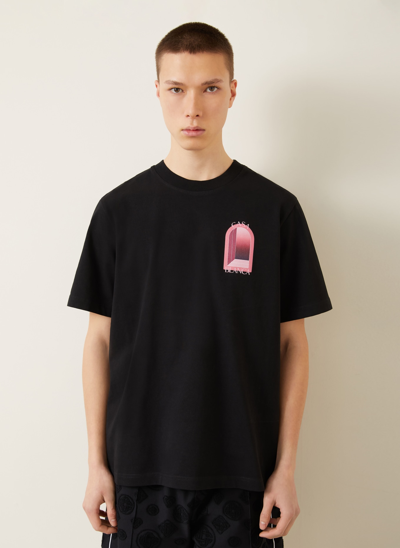 Casablanca T-Shirt ARCHES: SCHWARZ / ROSA / PINK