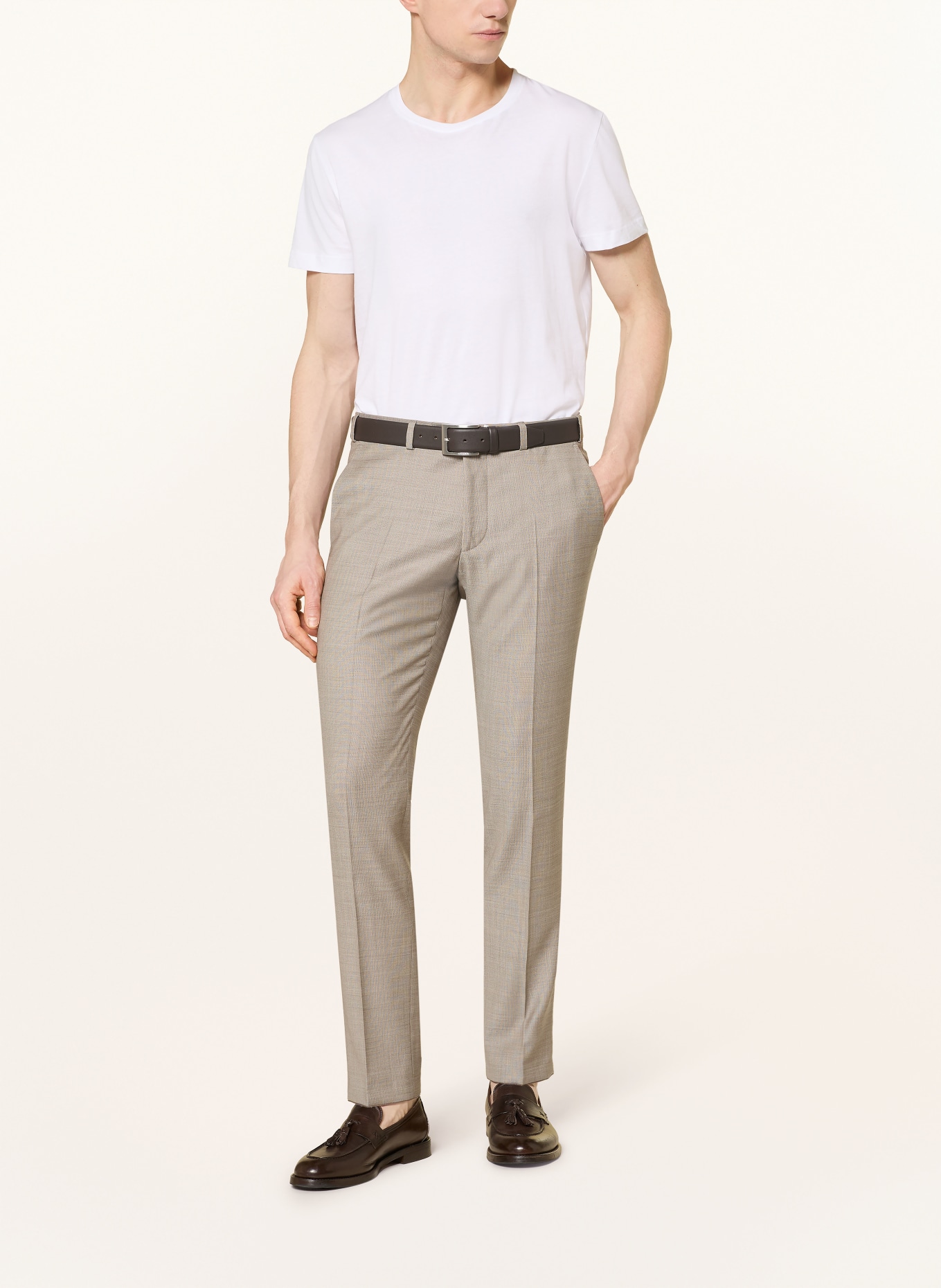 DIGEL move Spodnie garniturowe APOLLO Slim Fit: 72 BEIGE