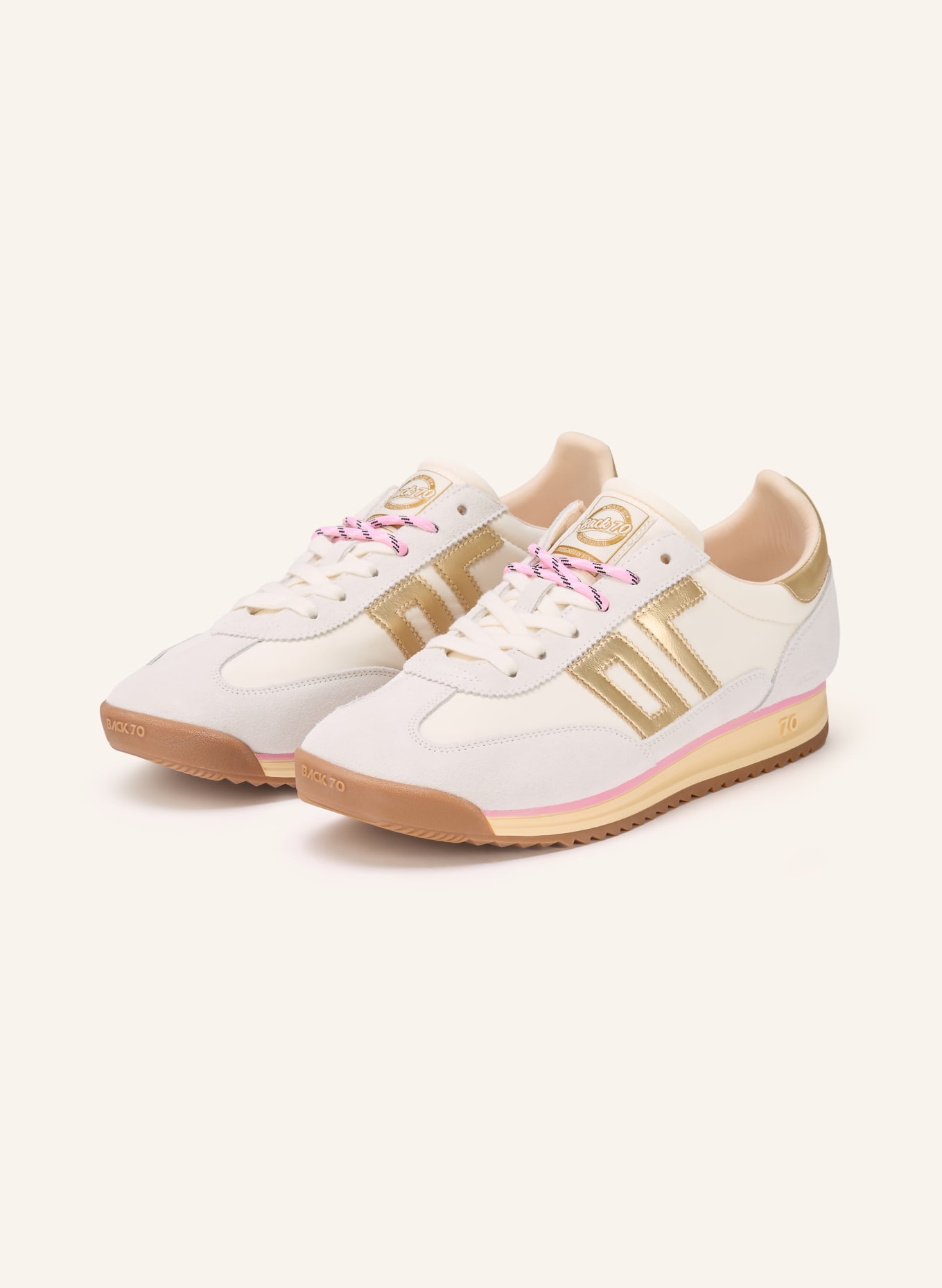 BACK 70 Sneaker JOGGER: WHITE / GOLD / PINK