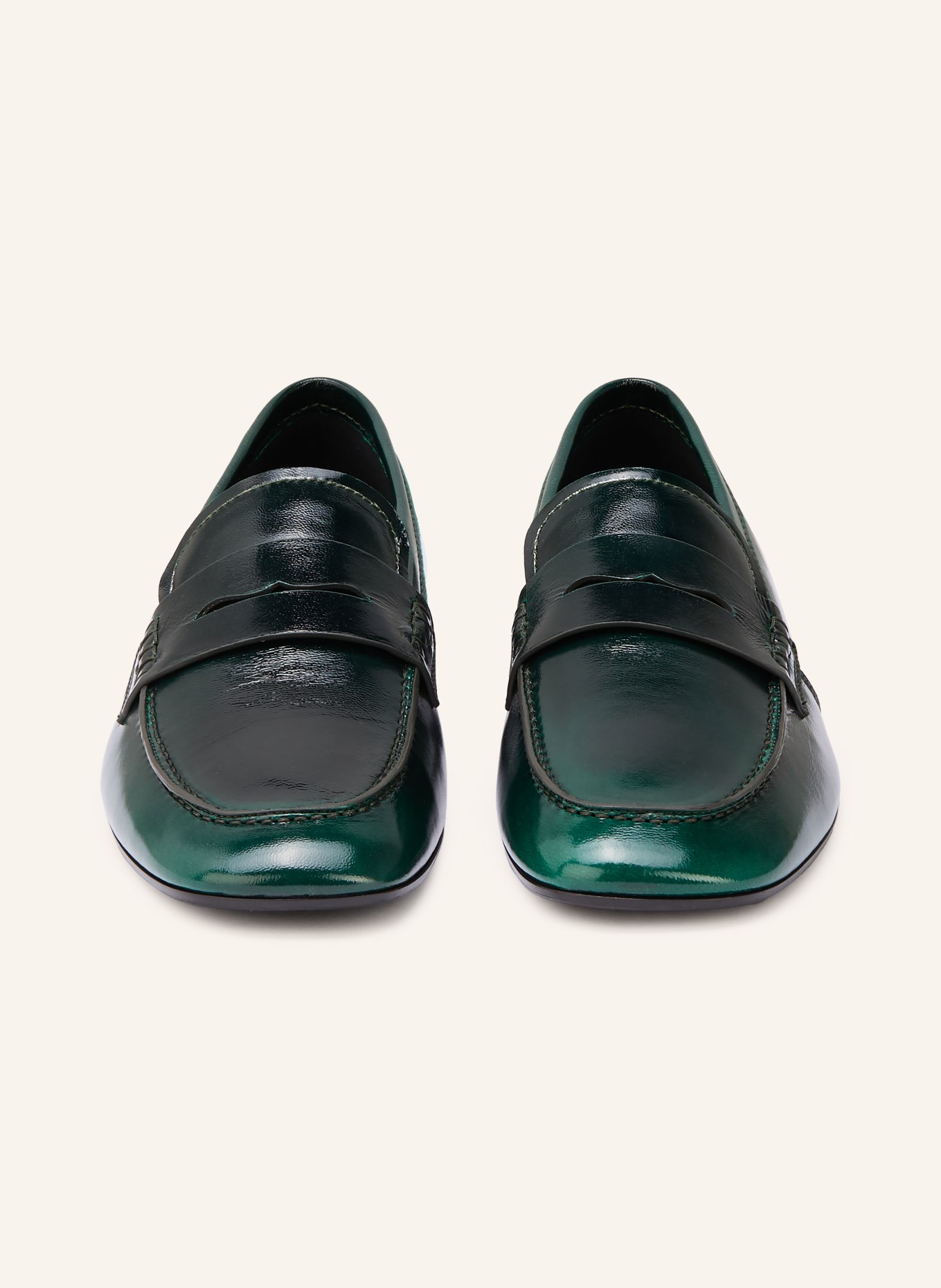 DRIES VAN NOTEN Penny-Loafer: GRÜN / SCHWARZ