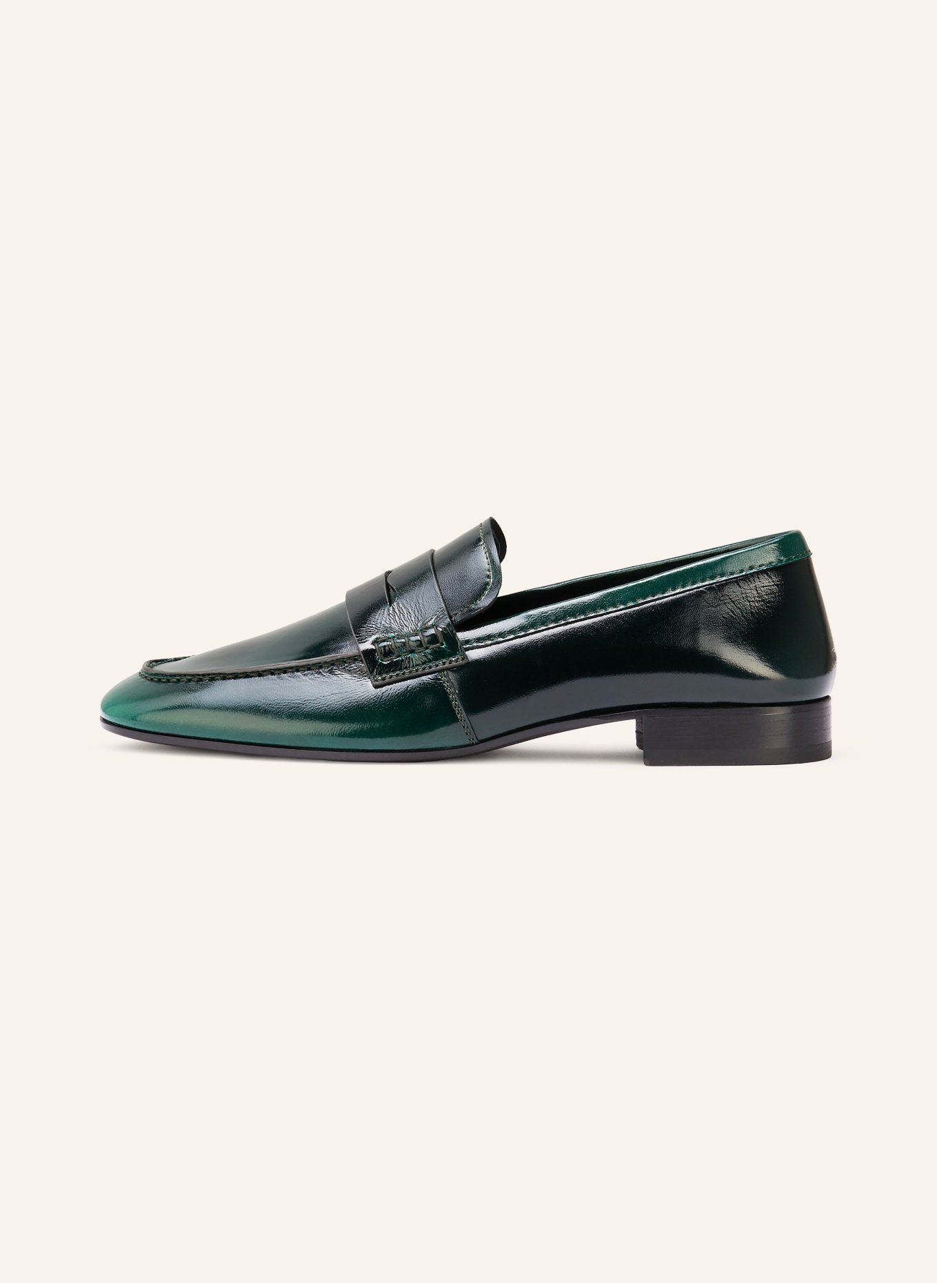 DRIES VAN NOTEN Penny-Loafer: GRÜN / SCHWARZ