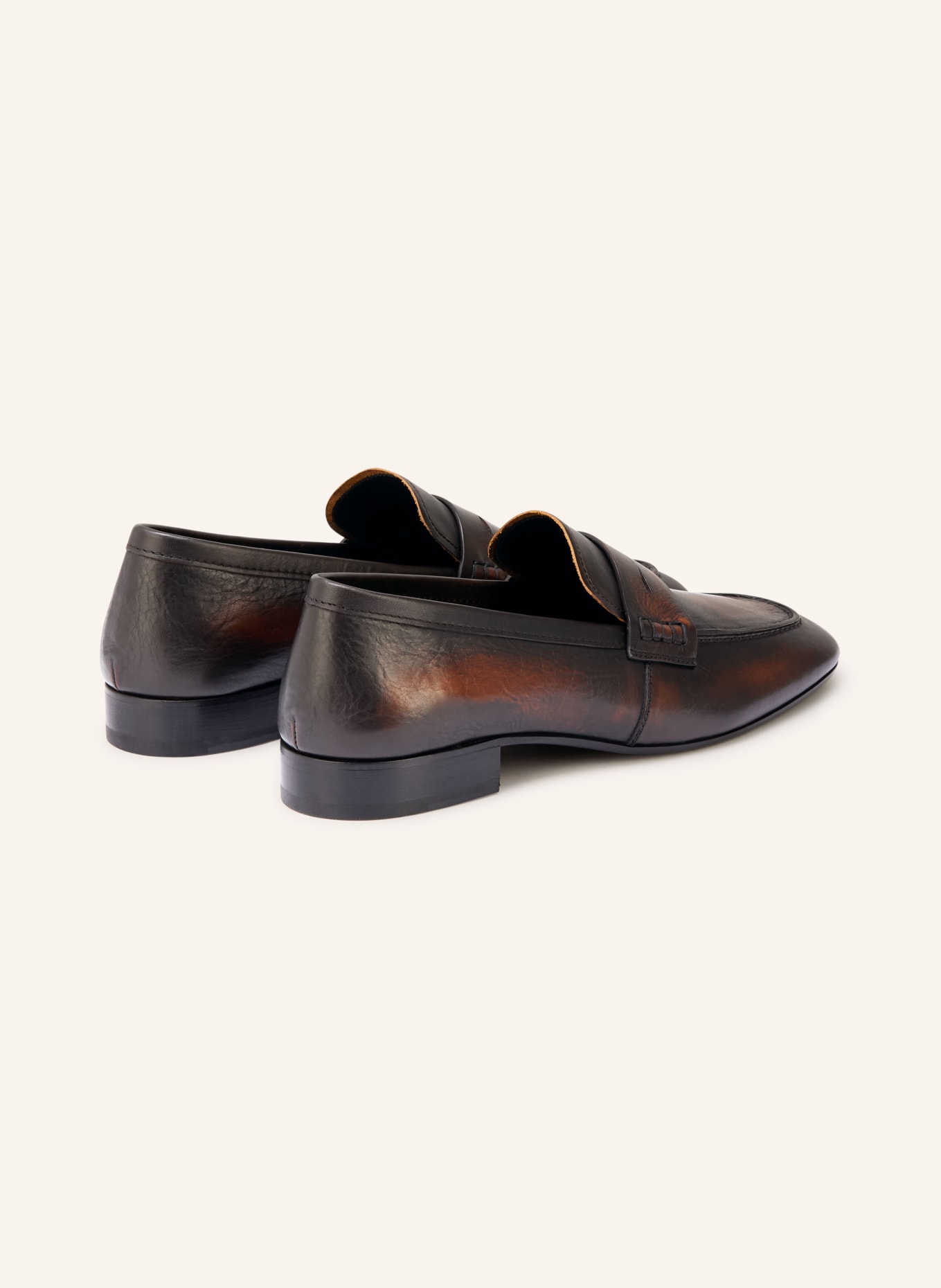 DRIES VAN NOTEN Penny-Loafer: DUNKELBRAUN / SCHWARZ