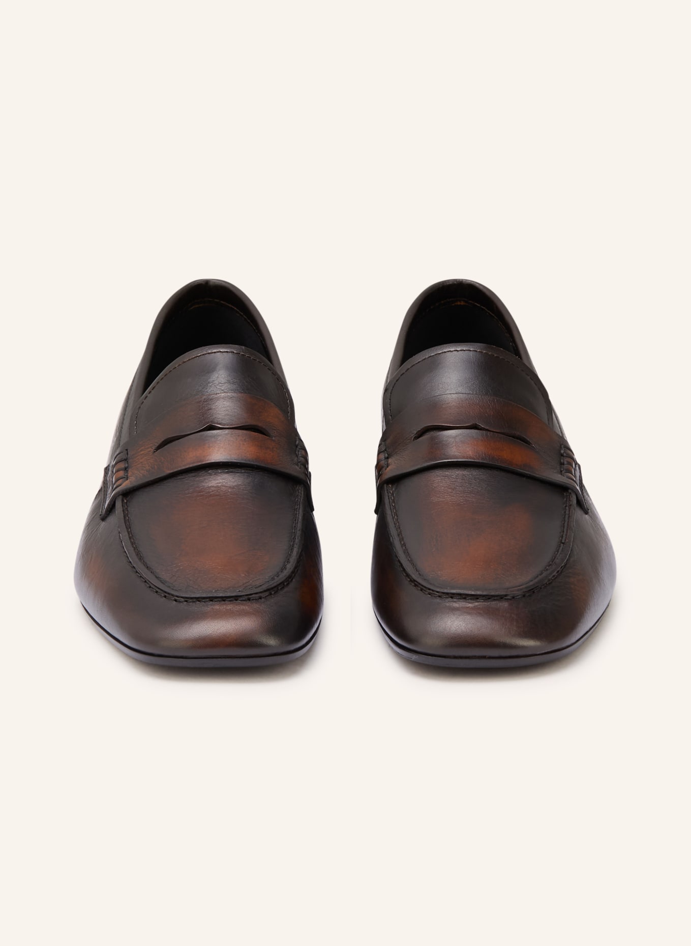 DRIES VAN NOTEN Penny-Loafer: DUNKELBRAUN / SCHWARZ