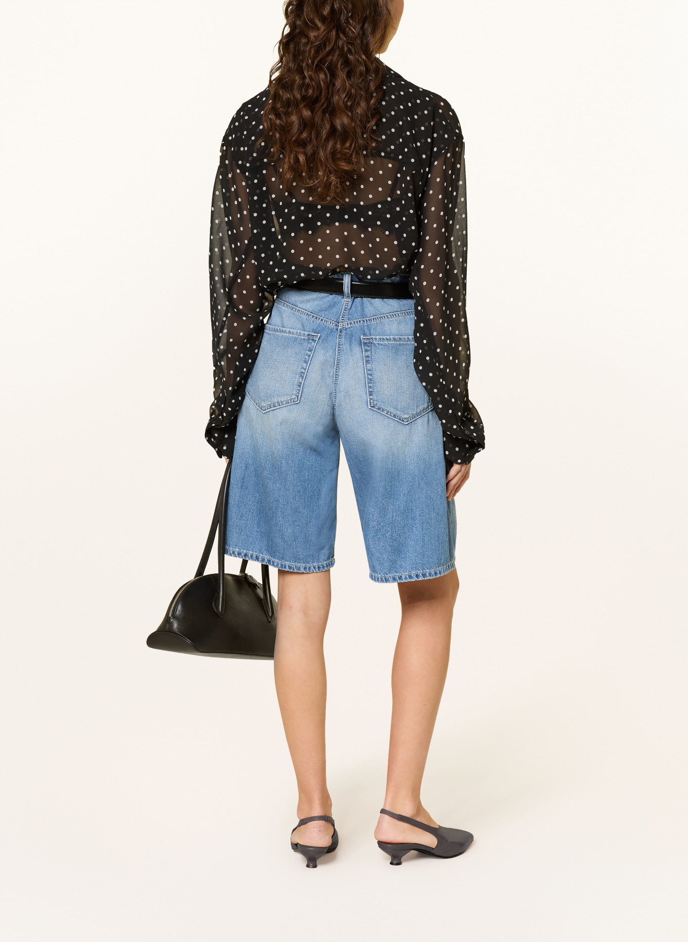 CAMBIO ELIN denim Bermuda shorts: 5212 steel wave