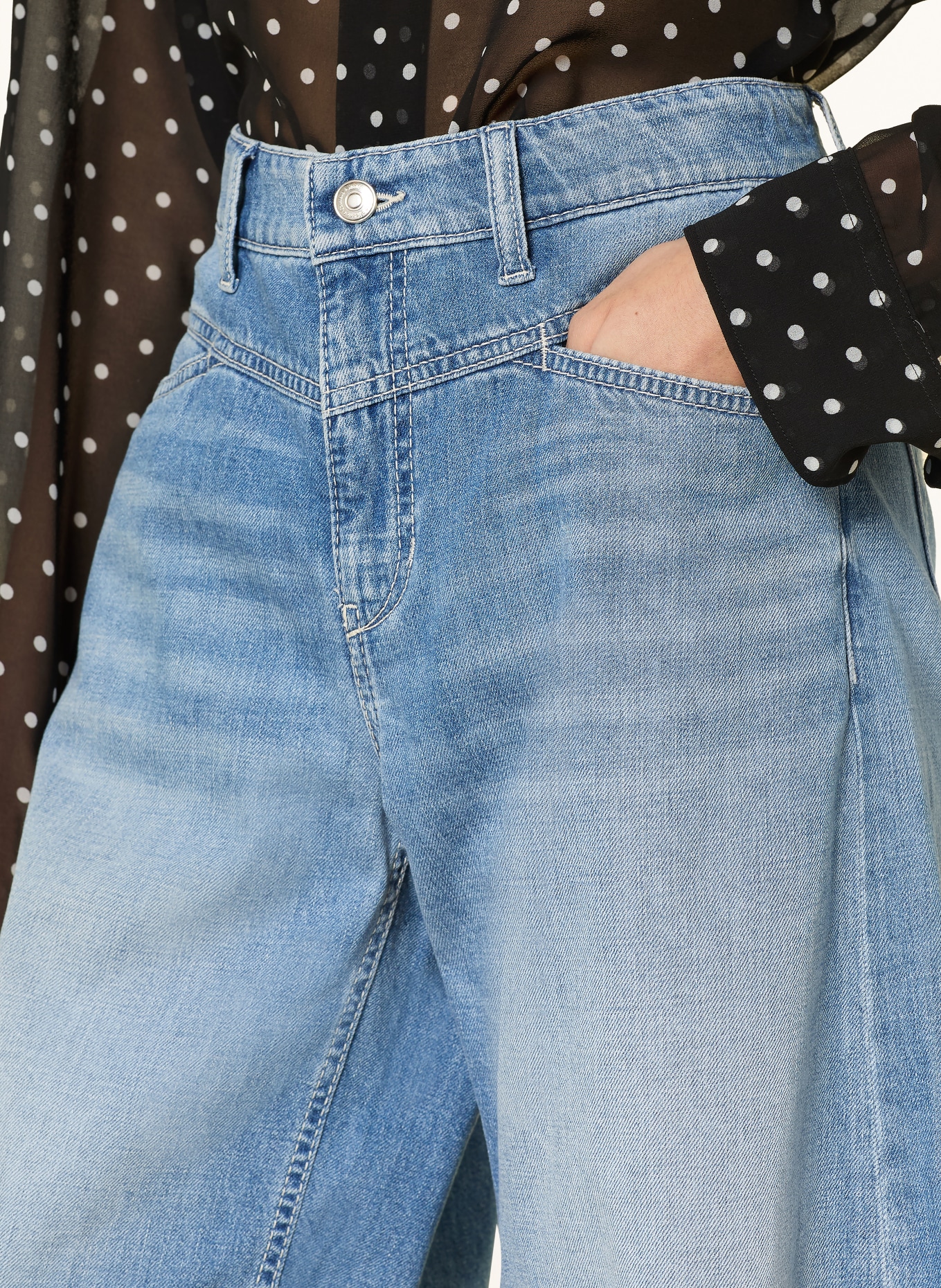 CAMBIO ELIN denim Bermuda shorts: 5212 steel wave